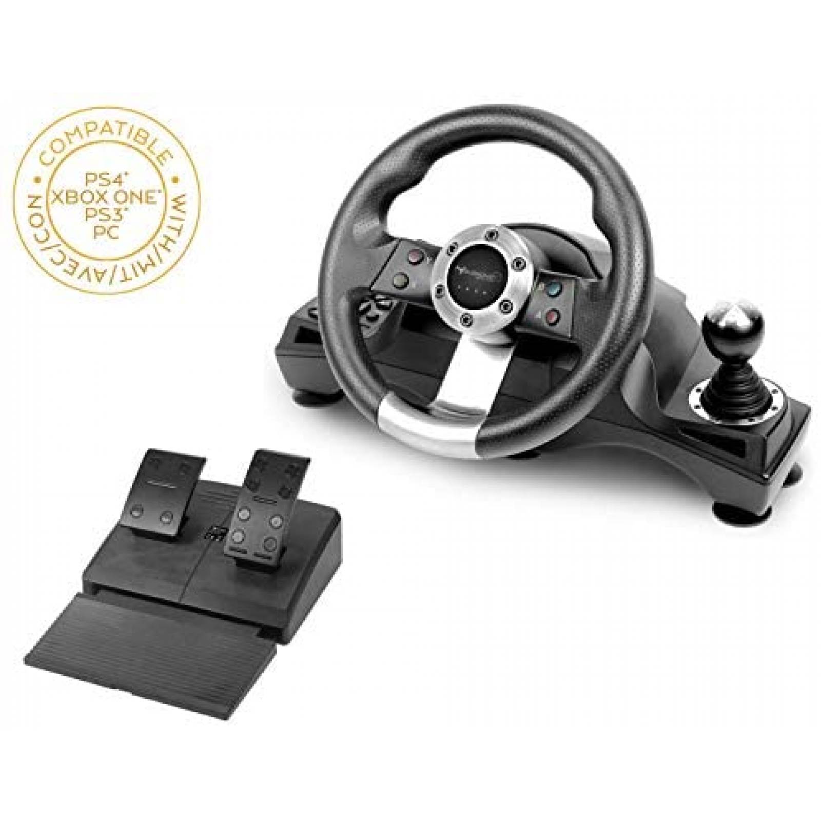Kit de Carreras SUBSONIC Volante y Pedales PS/Xbox -Negro 