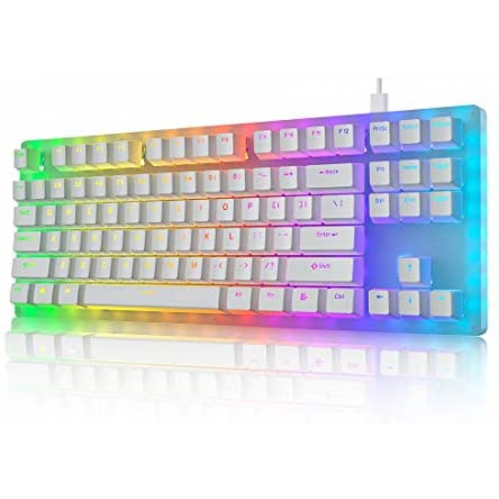 Teclado Gamer XVX K87 Mecánico de 87 Teclas -Blanco