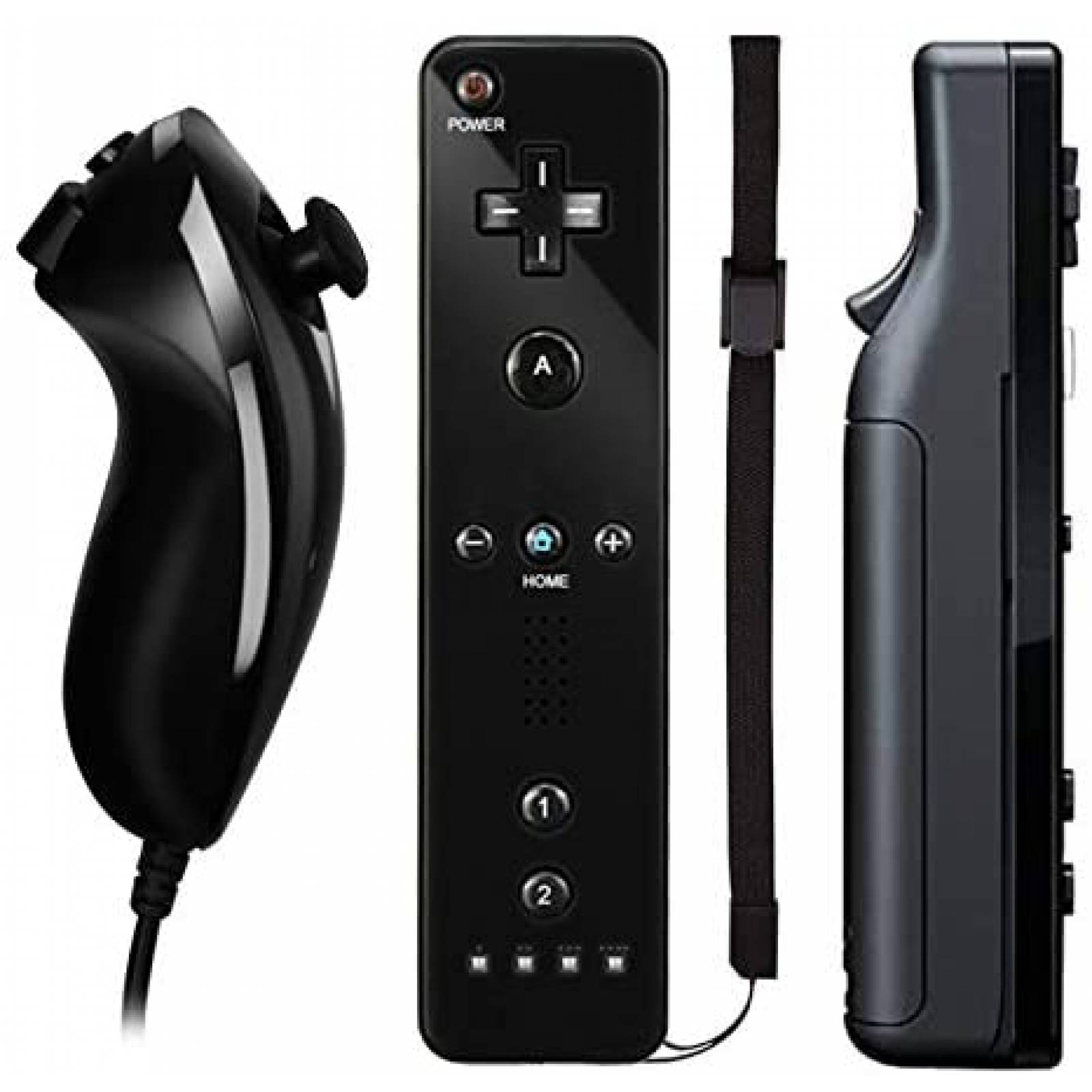Control de Wii/Wii U Jeylly Incluye Nunchuck y Funda -Negro