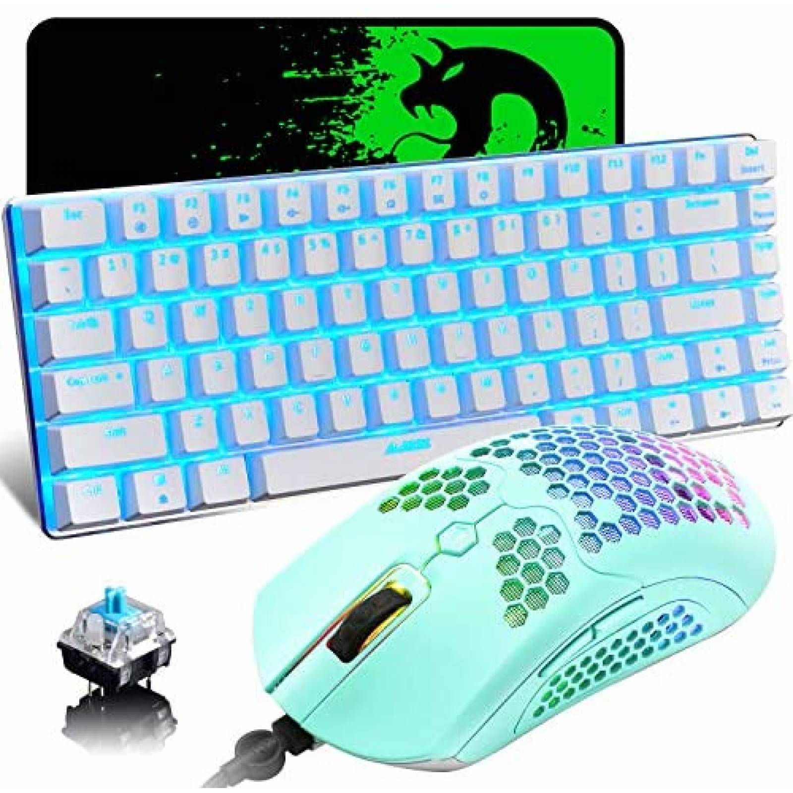 Kit Gamer ZIYOU LANG Mouse y Teclado Luces LED 12000 DPI 