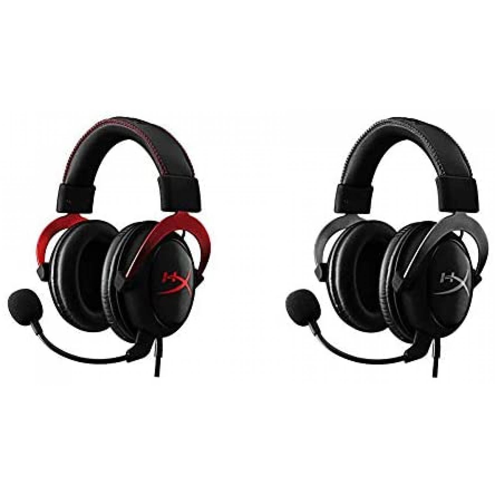 2 Audífonos de Diadema HyperX Cloud II Rojos y Gun Metal 