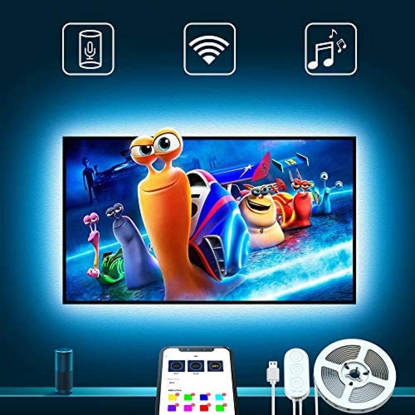 Luces LED Govee Tira de 9.8 Pies para Televisión -Multicolor 