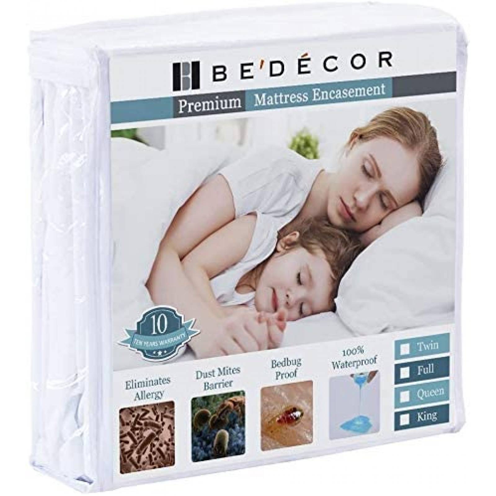 Protector de Colchón Bedecor A Prueba de Agua 13" -Blanco 