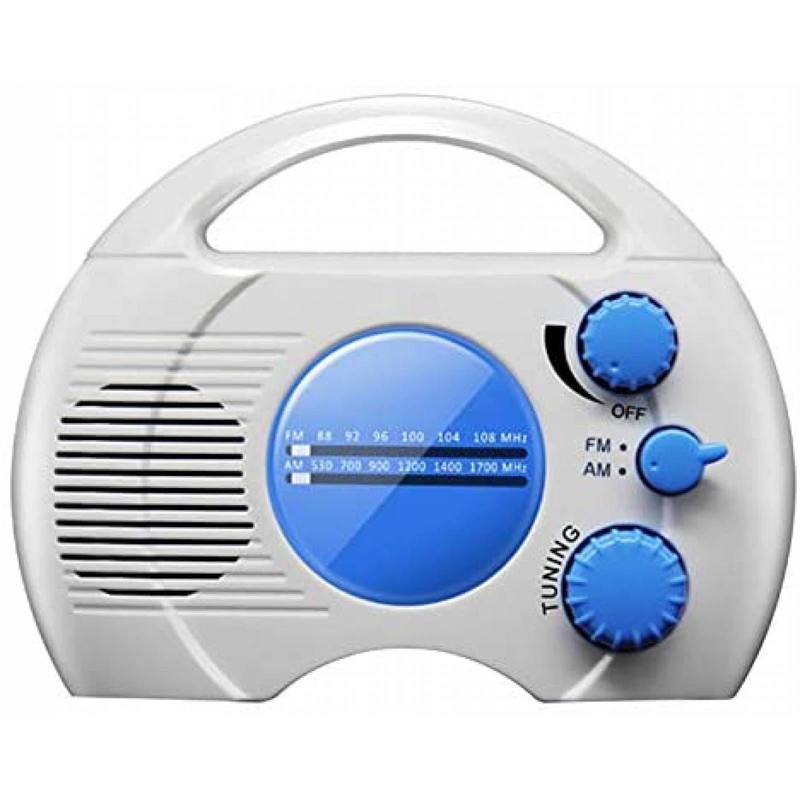 Radio de ducha CALIDAKA Pilas impermeable AM FM -Blanco 
