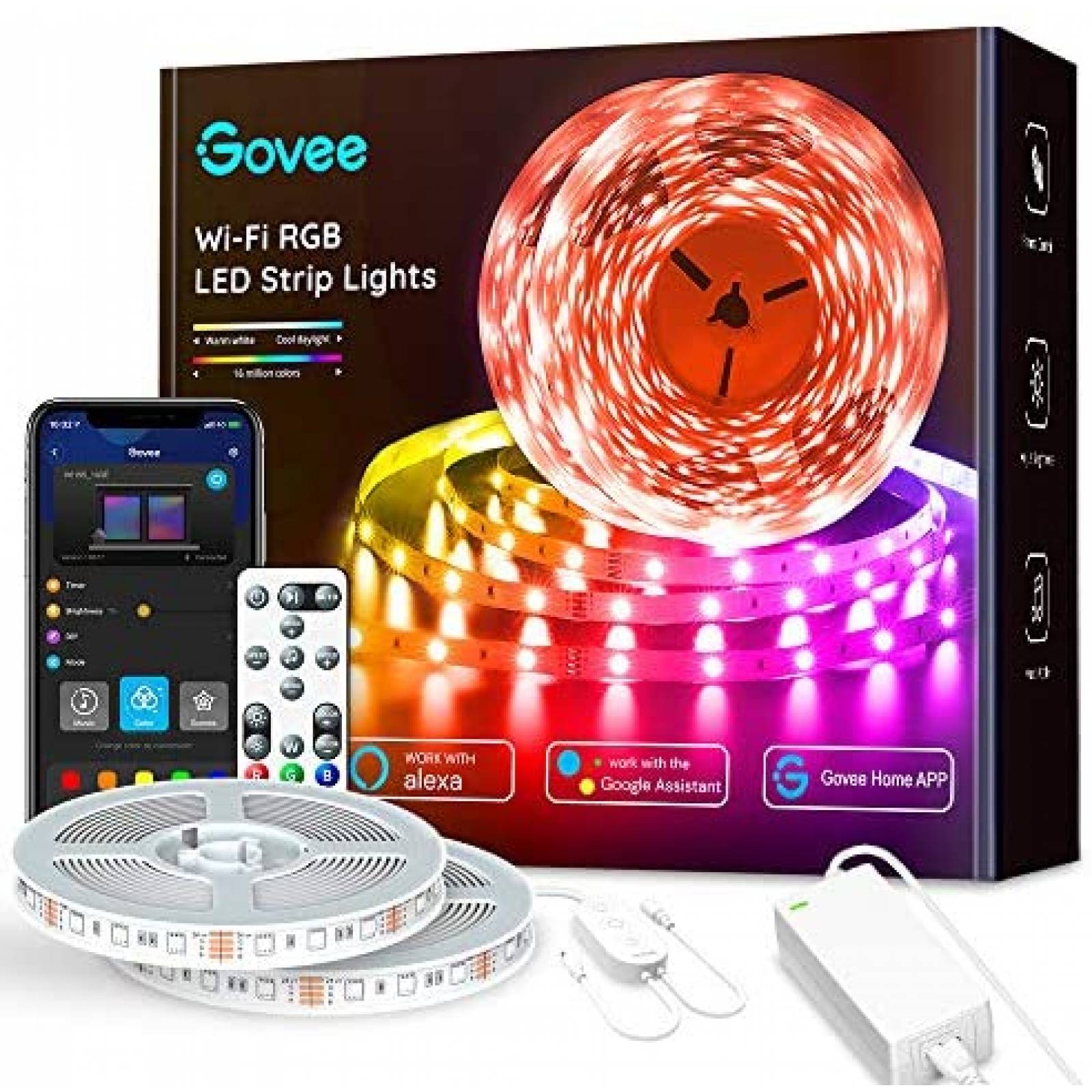 Luces de Tira LED Govee 65.2ft Control por App -Multicolor