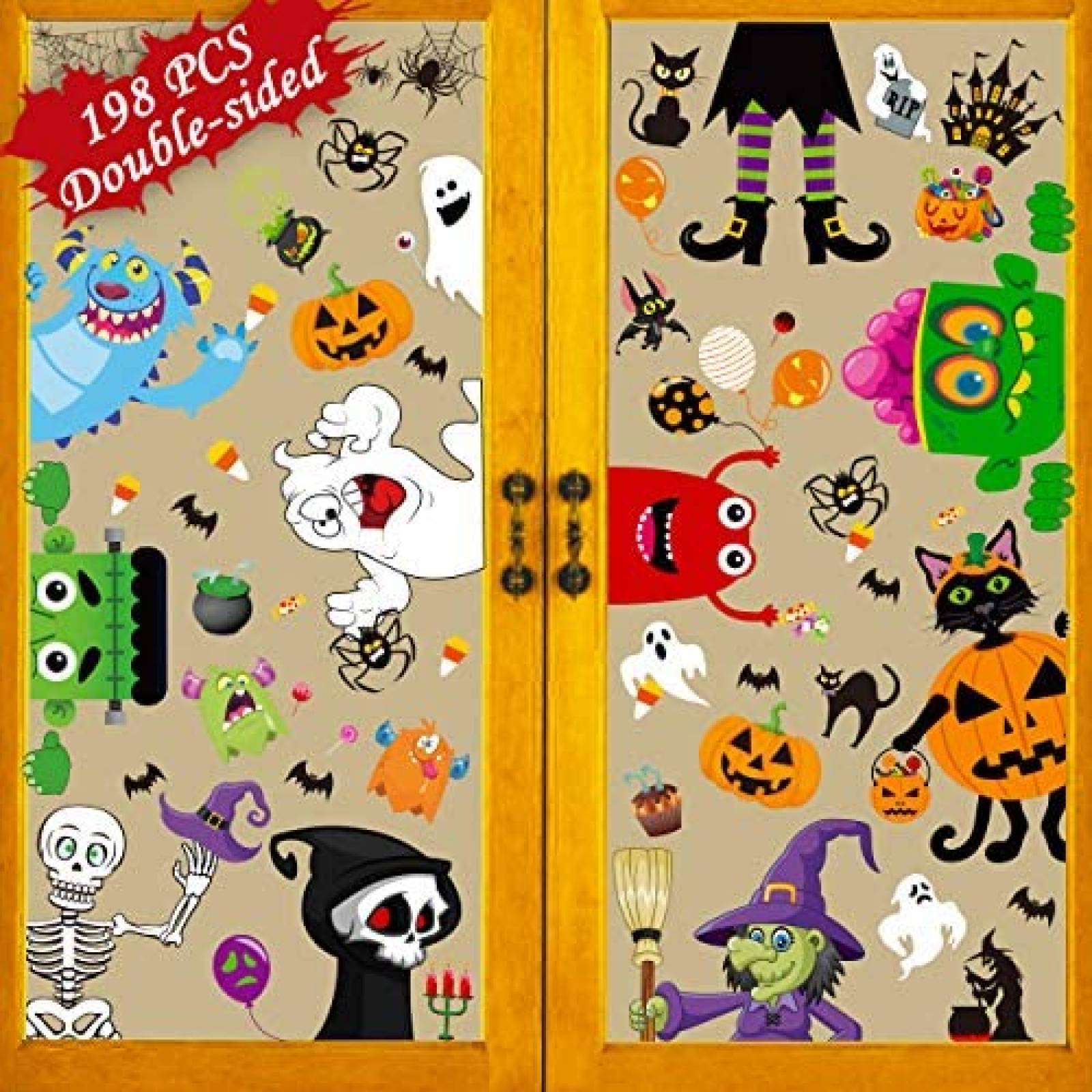 Decoraciones para Ventanas 90shine Happy Halloween 198 Pzs 