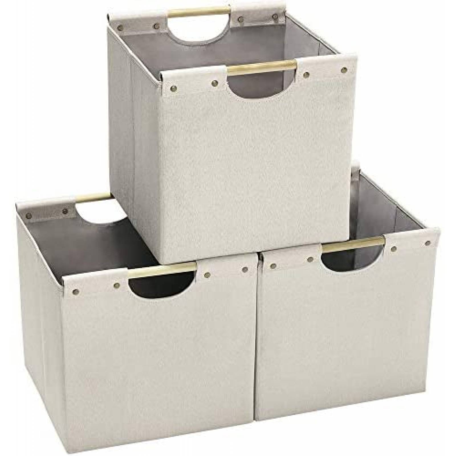 Cajas Organizadoras HOONEX 3 Pzs Plegables Poliéster -Blanco 