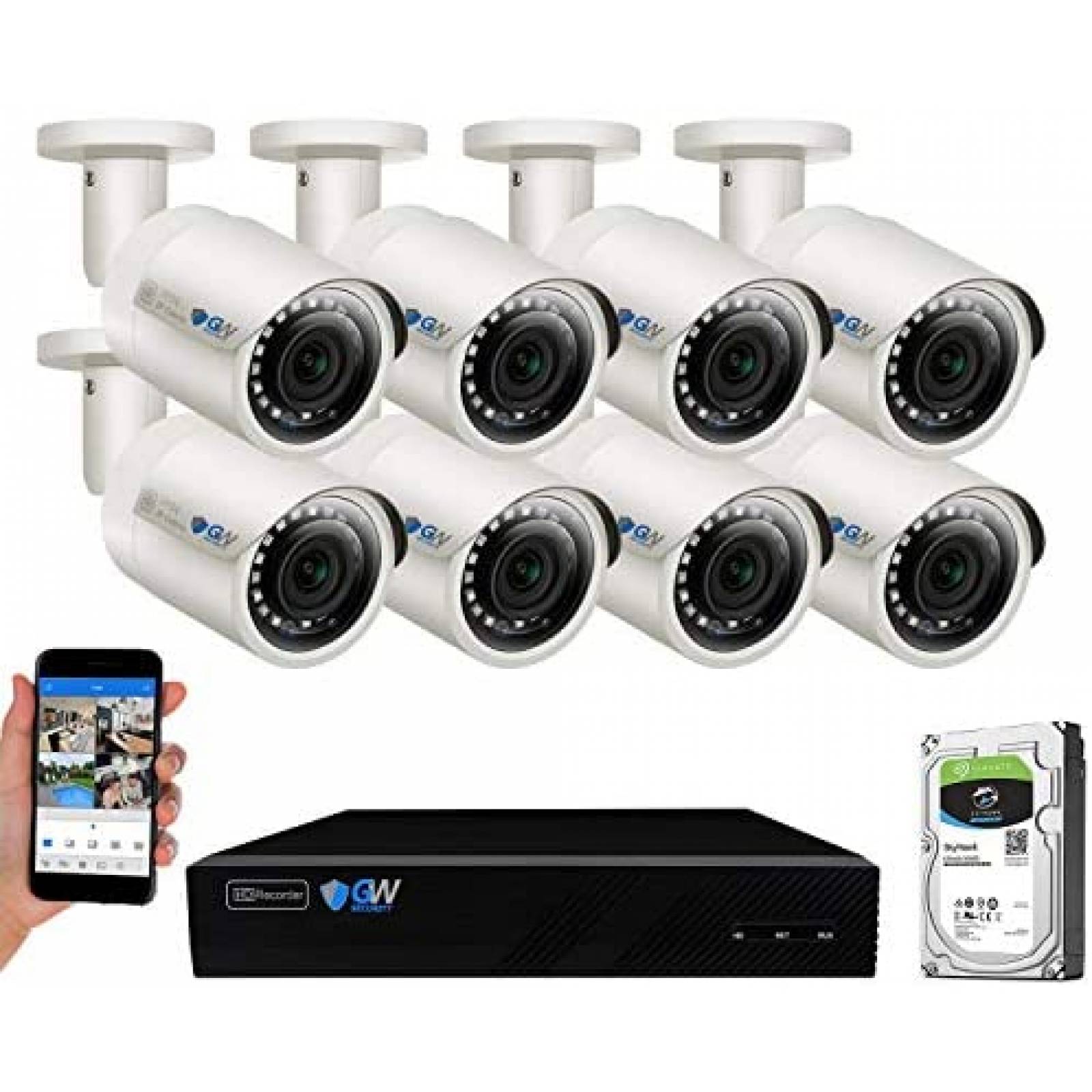 Sistema de Seguridad WESECUU DVR 8 Cámaras para el Hogar 