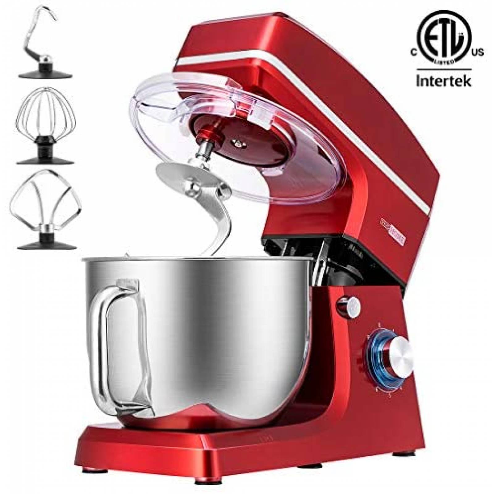 Batidora VIVOHOME 7.5Qt 660W 6 Vel 3 Accesorios -Rojo 
