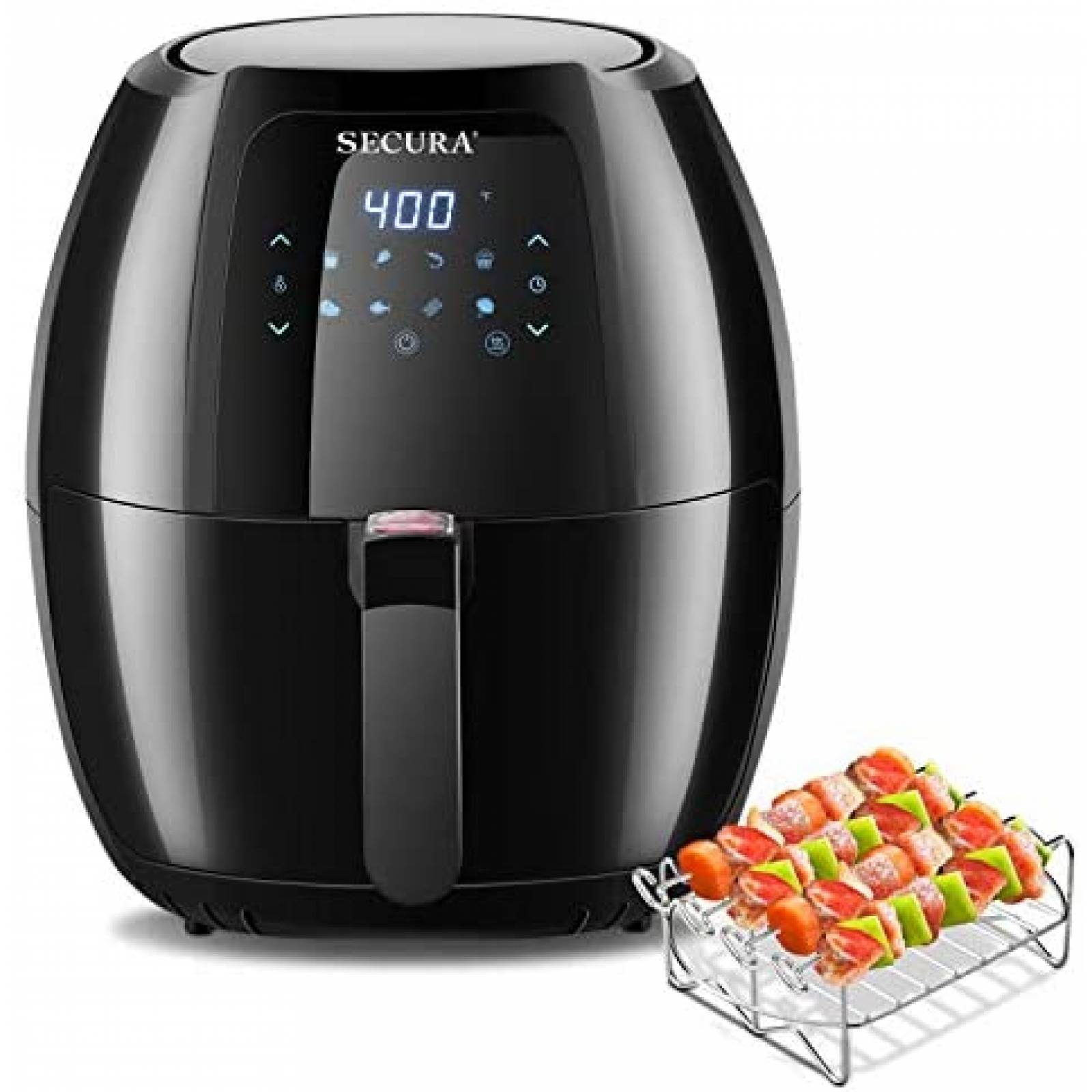 Freidora Secura 10 en 1 Digital Hot Air 6.3Qt -Negro 