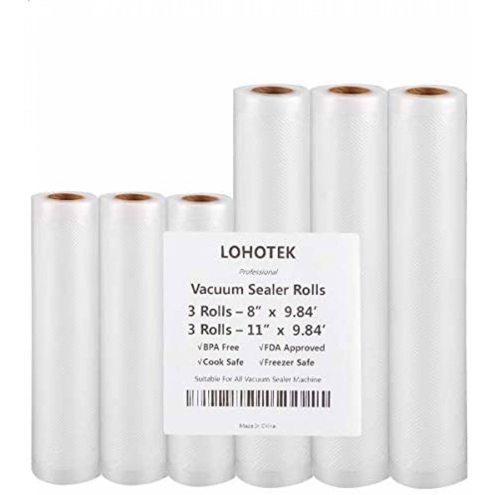 Bolsas para Sellar LOHOTEK 3 Rollos 8 "x 9.84'' -Transp 