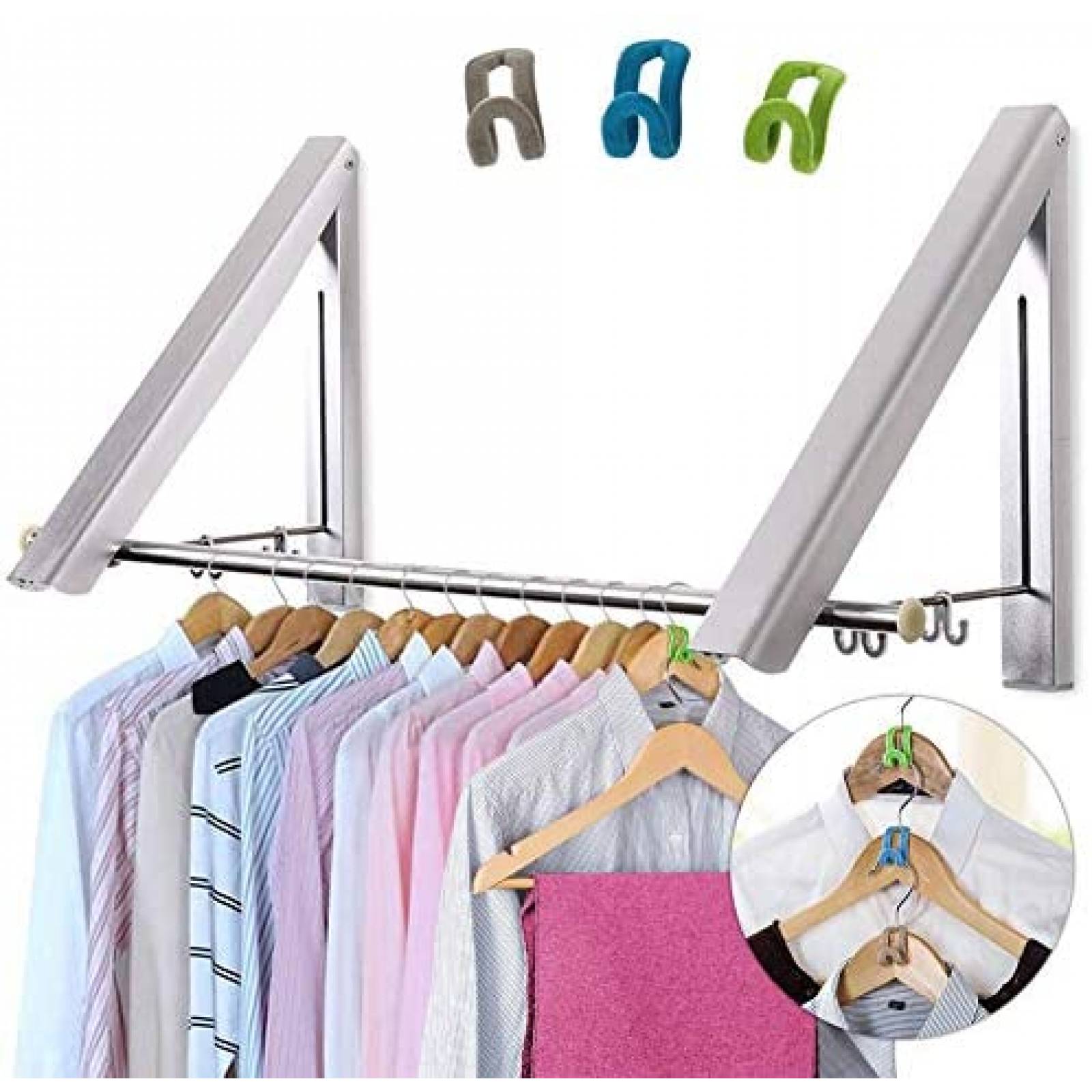 Rack para Ropa LIVEHITOP 2 Pzs Durables Calidad -Aluminio 