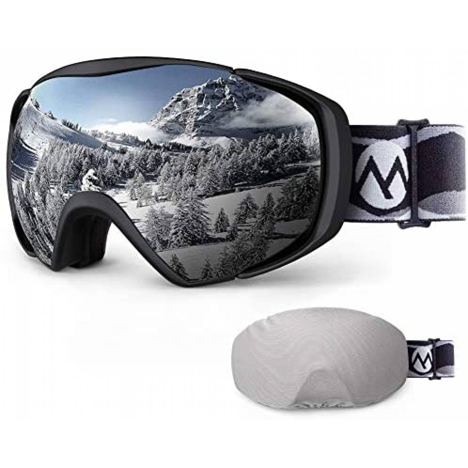 Goggles para Ski OutdoorMaster Con Cubierta -Plateado 