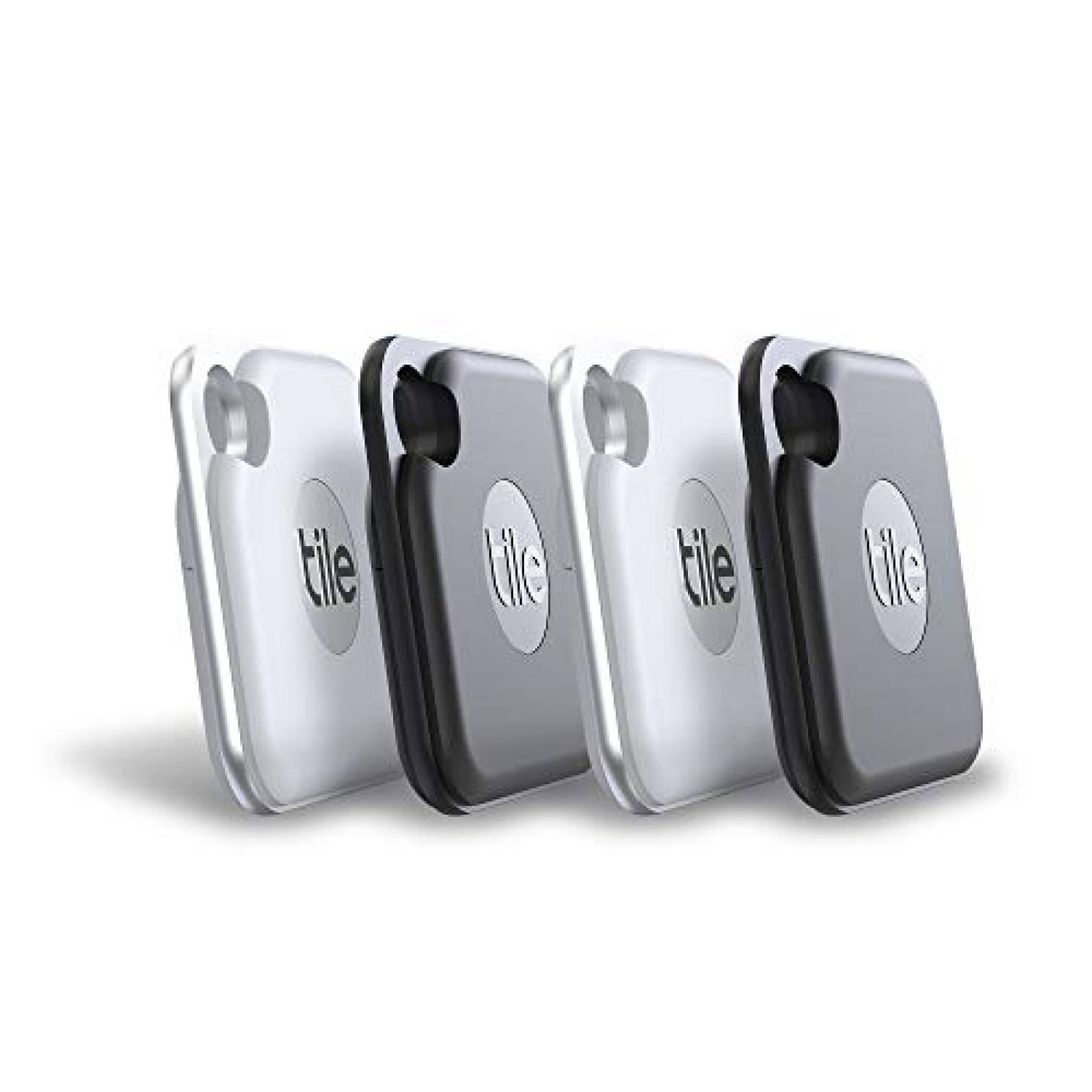 Finder Tile Pro con Alexa Llavero 4 Pack -Negro/Blanco 