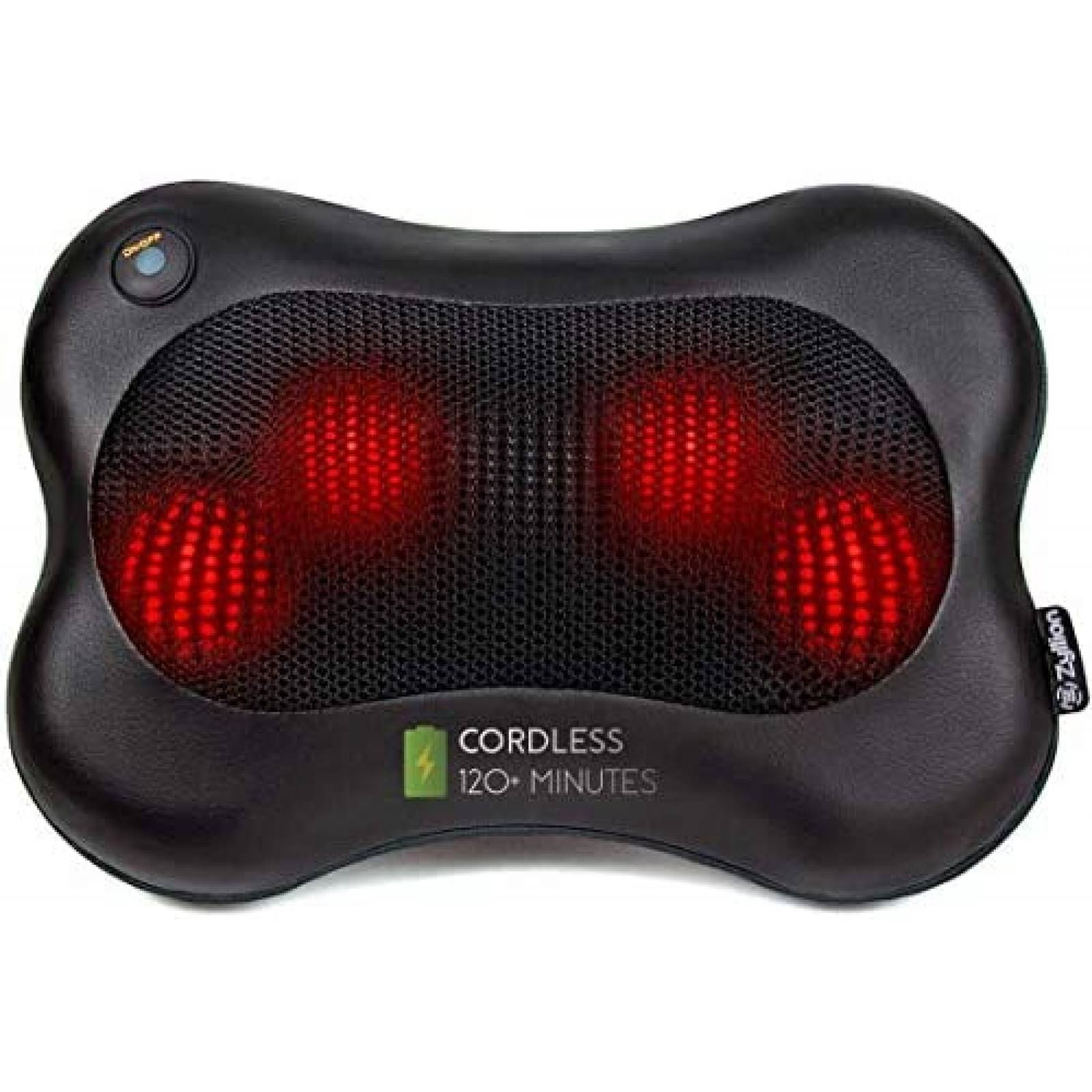 Almohada para Masaje Zyllion Shiatsu ZMA-13RB-BK Recargable 