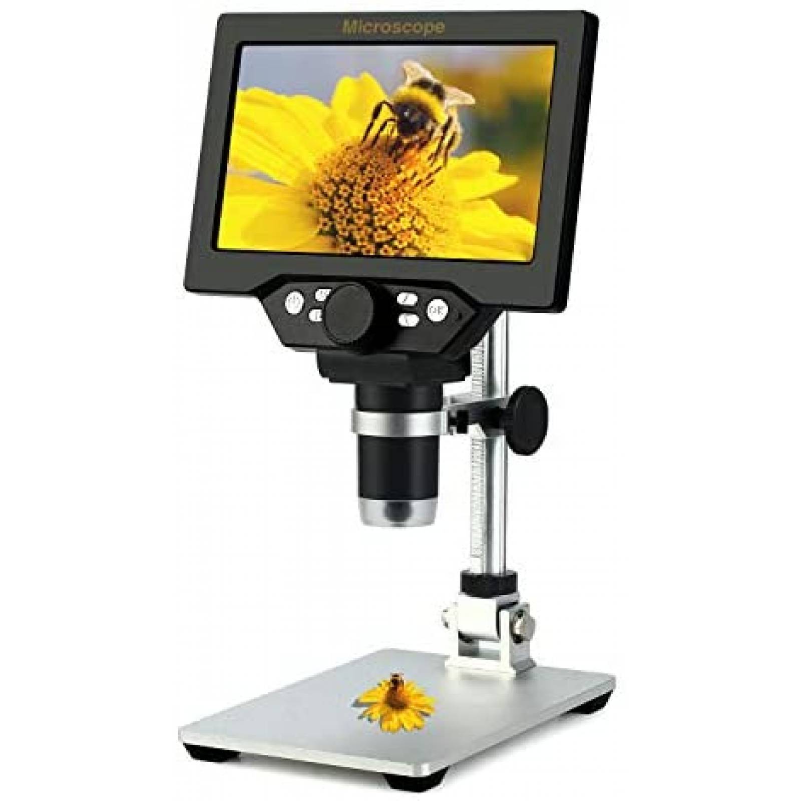 Microscopio Digital Koolertron USB LCD 7'' 1200X 12MP 8 LED