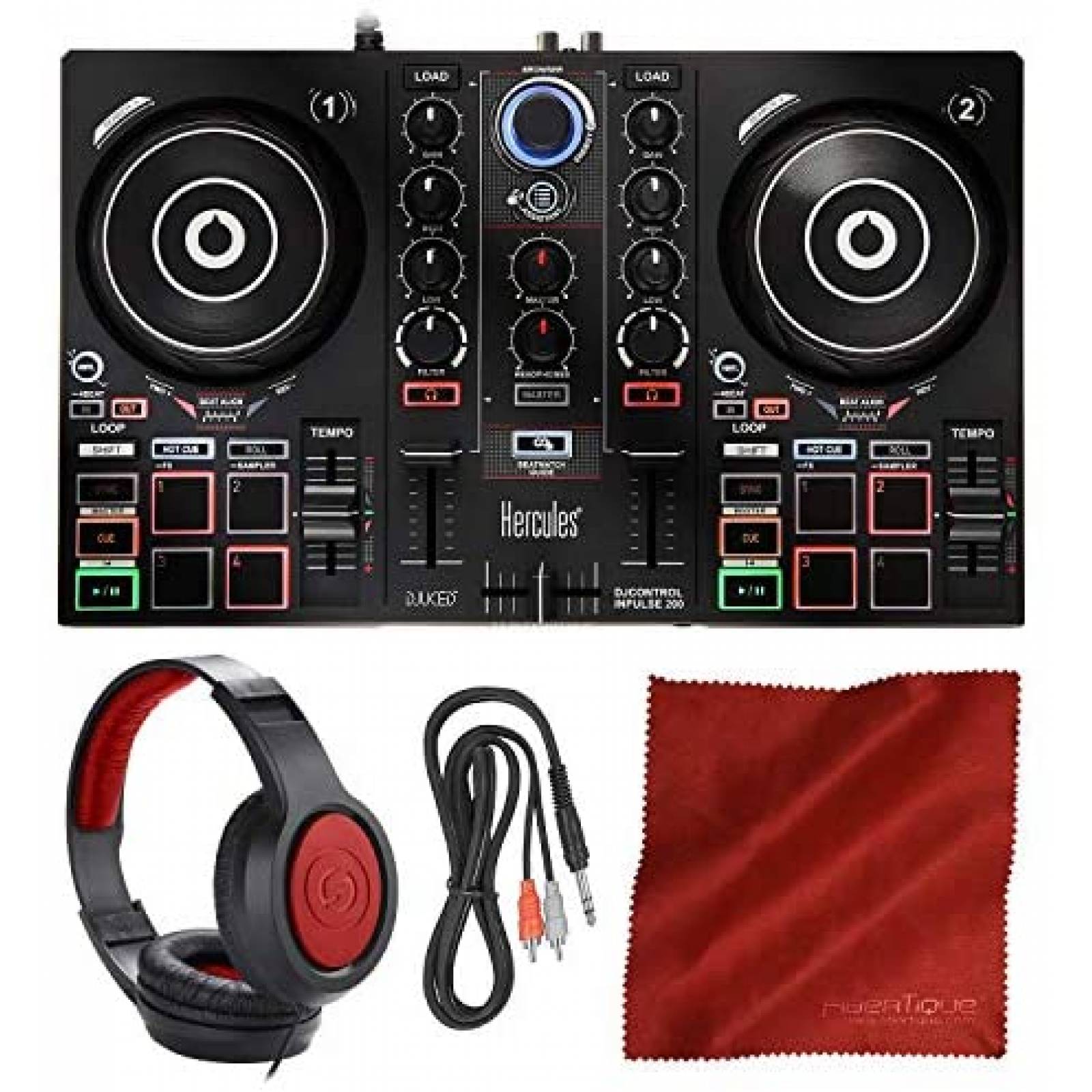 Controlador DJ con kit PS Hercules DJControl Inpulse 200 