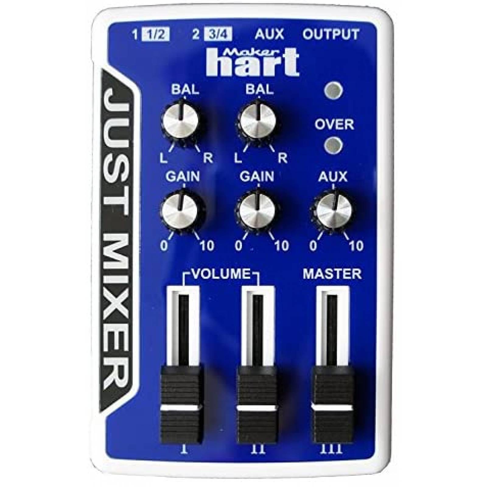Mezcladora Audio Maker Hart Just Mixer Baterías USB -Azul