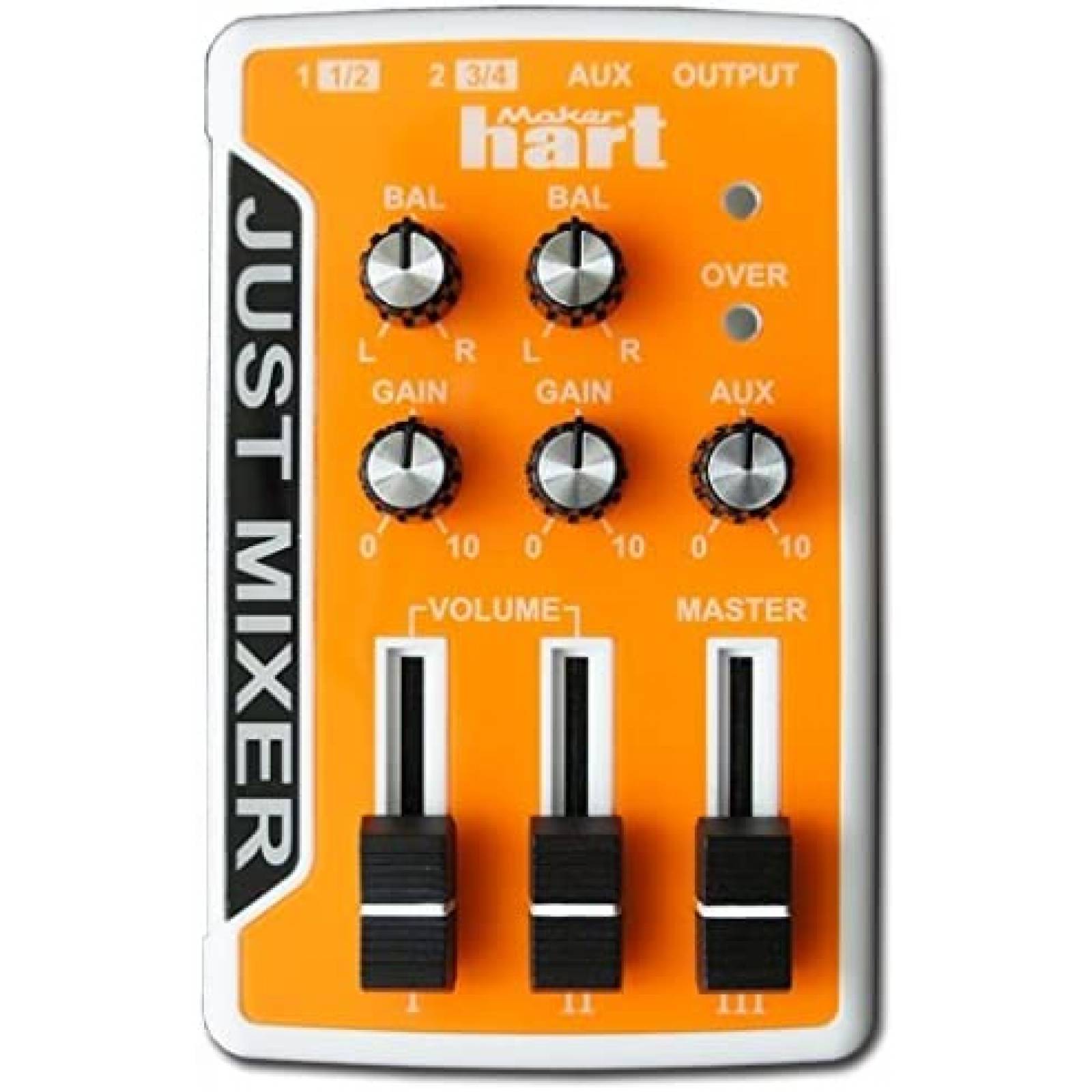 Mezcladora Audio Maker Hart Just Mixer Baterías USB -Naranja 