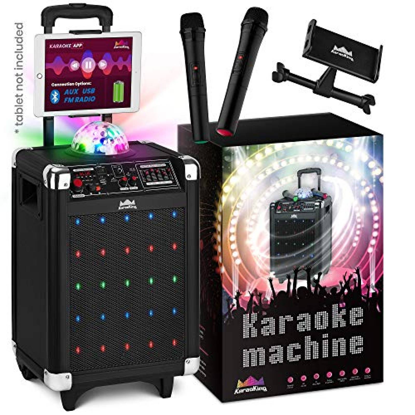 Máquina de karaoke KaraoKing con 2 Micrófonos inalámbricos 