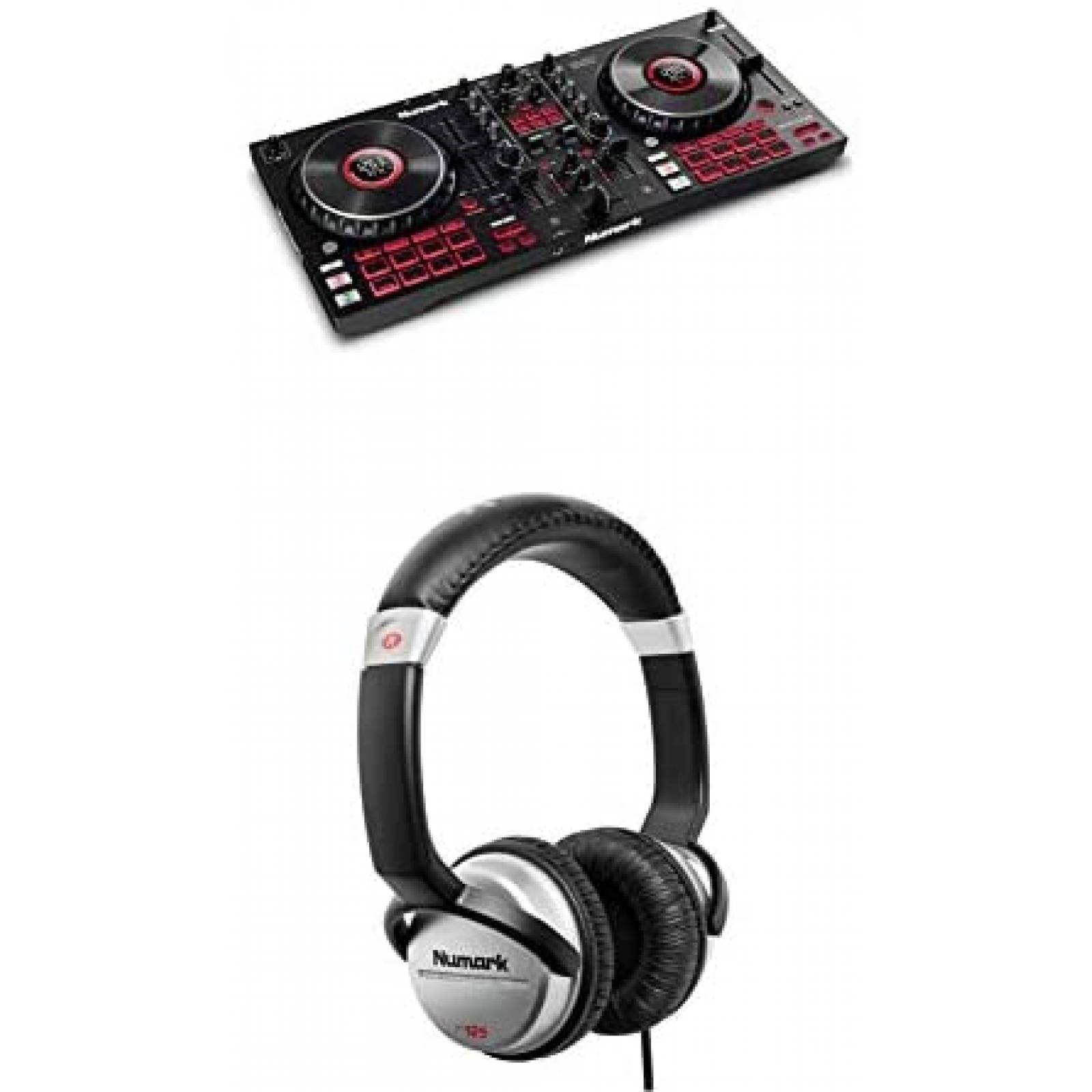 Controlador DJ Numark Incluye Audífonos de Diadema -Negro 