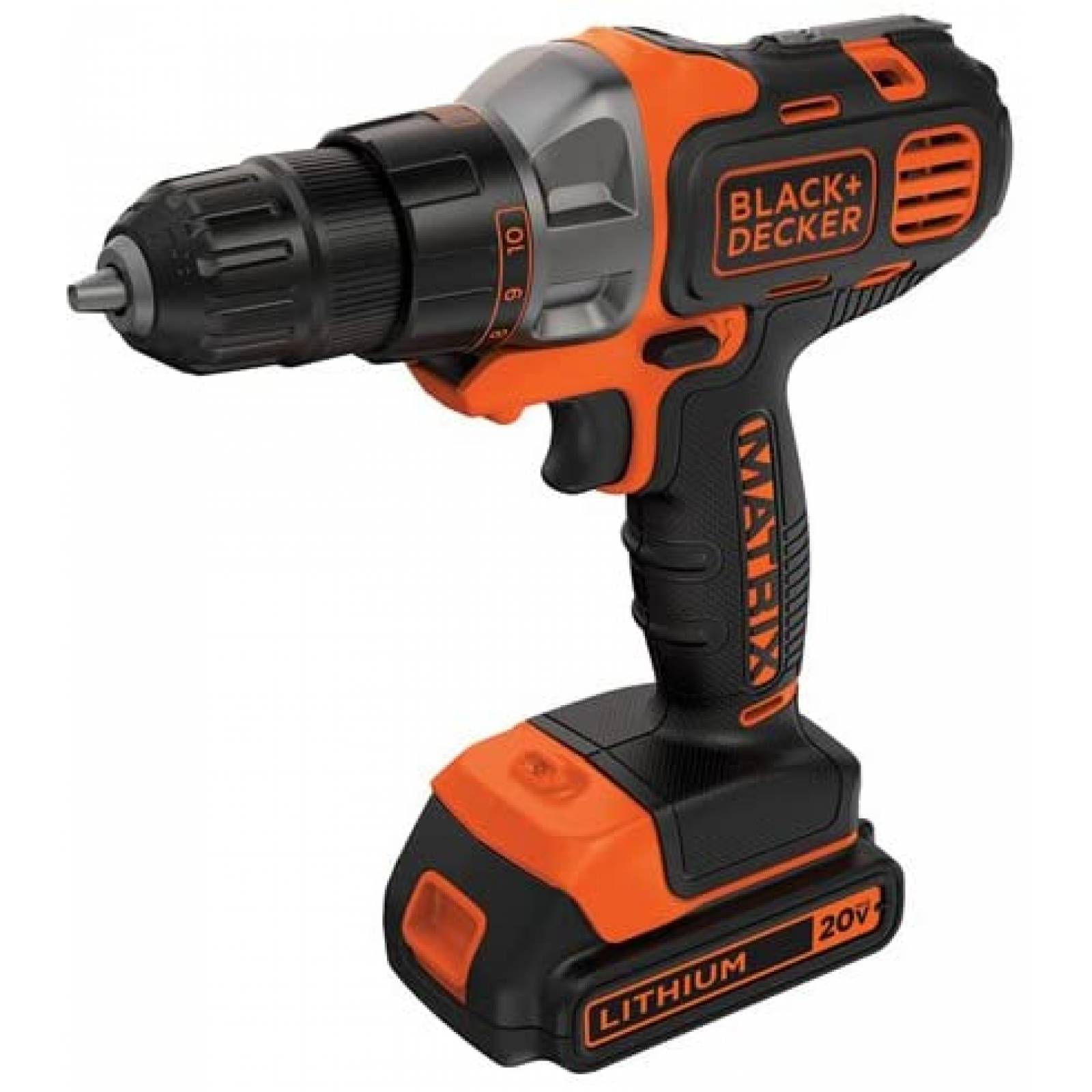 Taladro Atornillador De Impacto Inalambrico 20v 2 Velocidades Ion Litio  Black & Decker BCD704C1