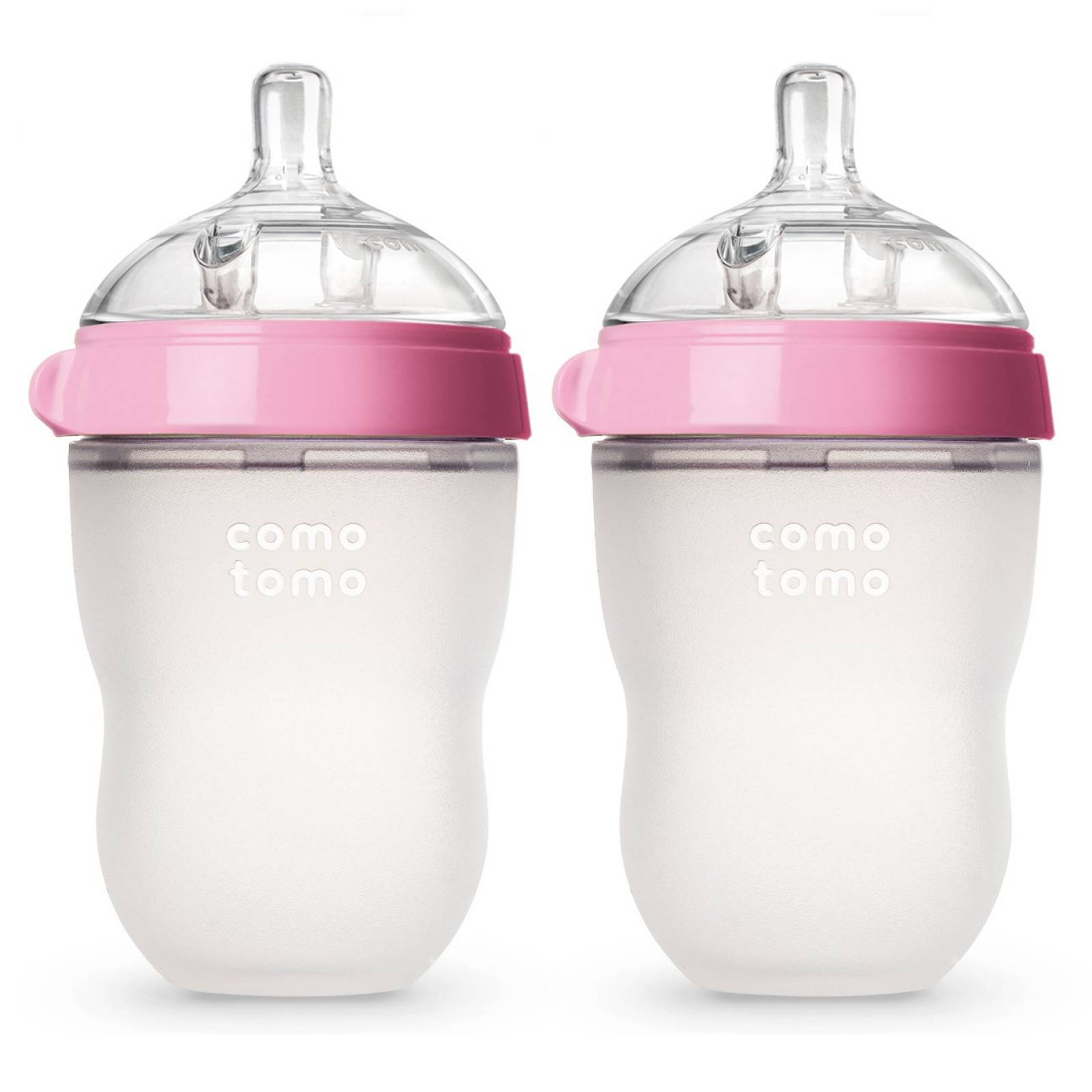 Biberón Comotomo Cuello Ancho Fácil Limpieza 8oz 2 Pz -rosa