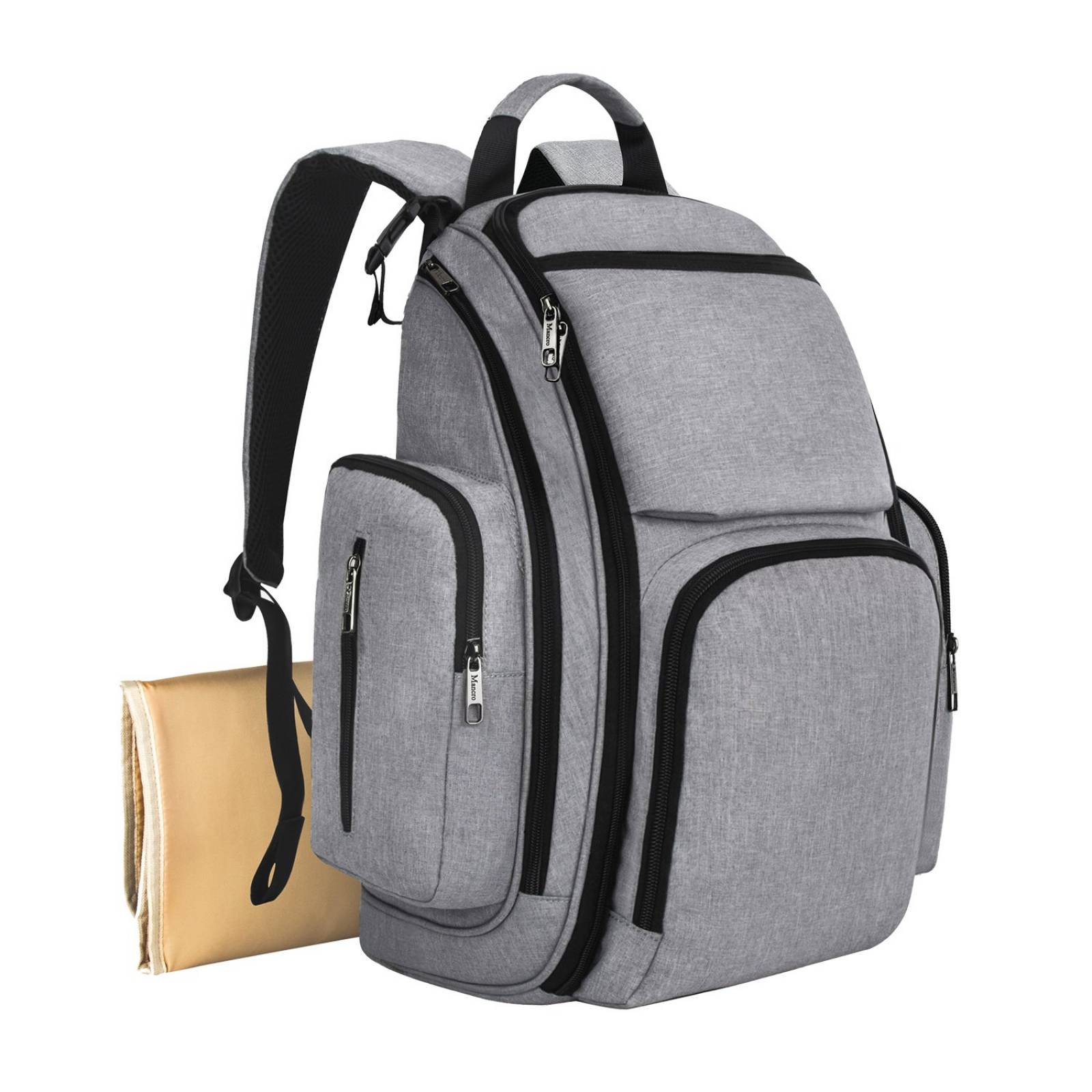 Mochila Pañalera Mancro Organizadora Bolsillo Térmico -gris 