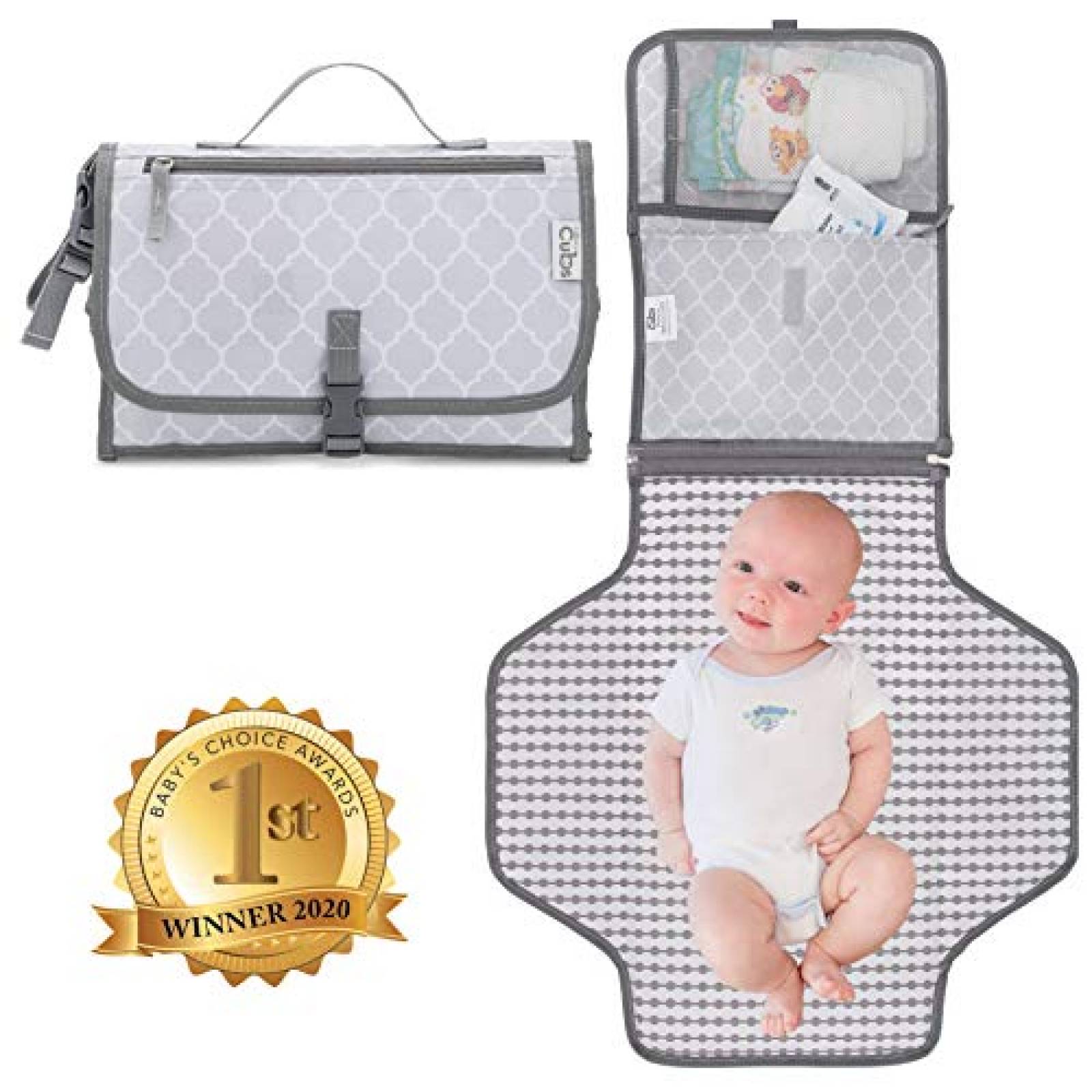 Cambiador Portátil para Bebé Comfy Cubs CC-102 XL -Gris 