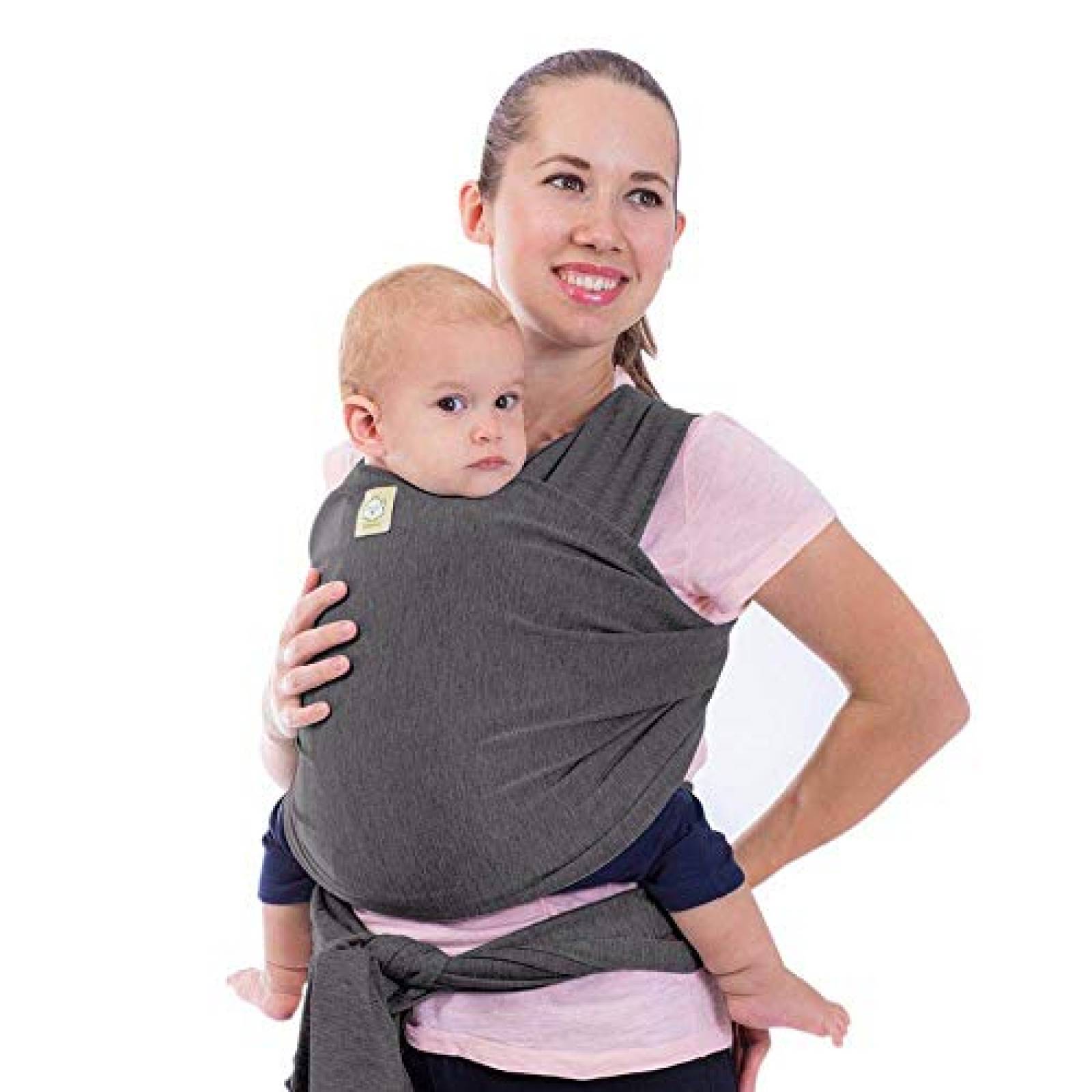 Portabebés KeaBabies Tejido Elástico y Ergonómico -Gris 