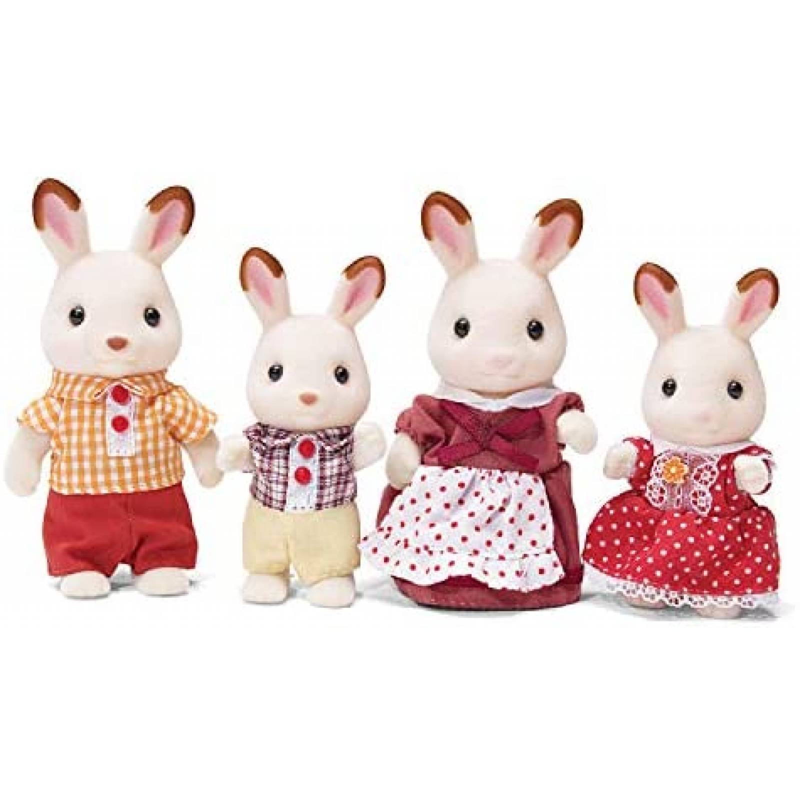 4 Peluches de Juguete Calico Critters Familia de Conejos 