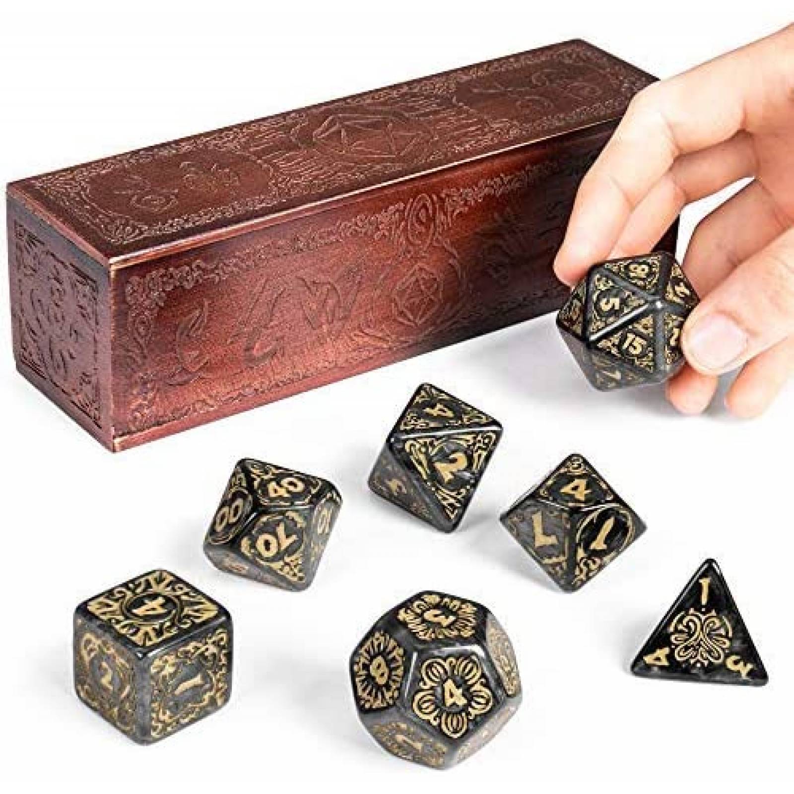 Juego de dados Wiz Dice Titan Dice poliedral -negro 