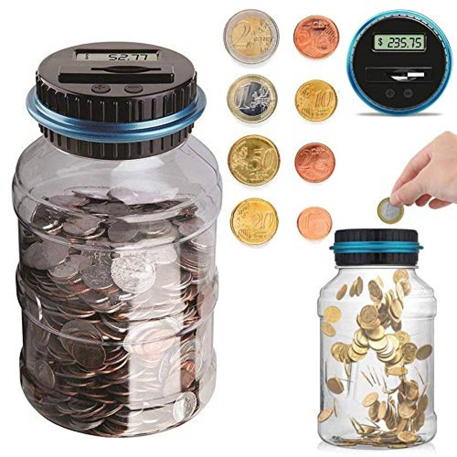 Alcancía Houkiper digital contadora de dinero LCD 1.8L 