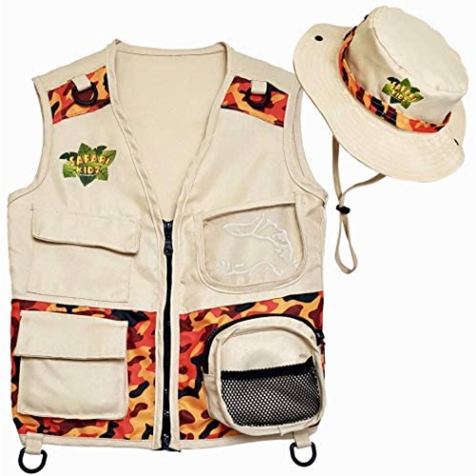 Kit Explorador Kidz@Play Chaleco y Sombrero de Niños -Café 