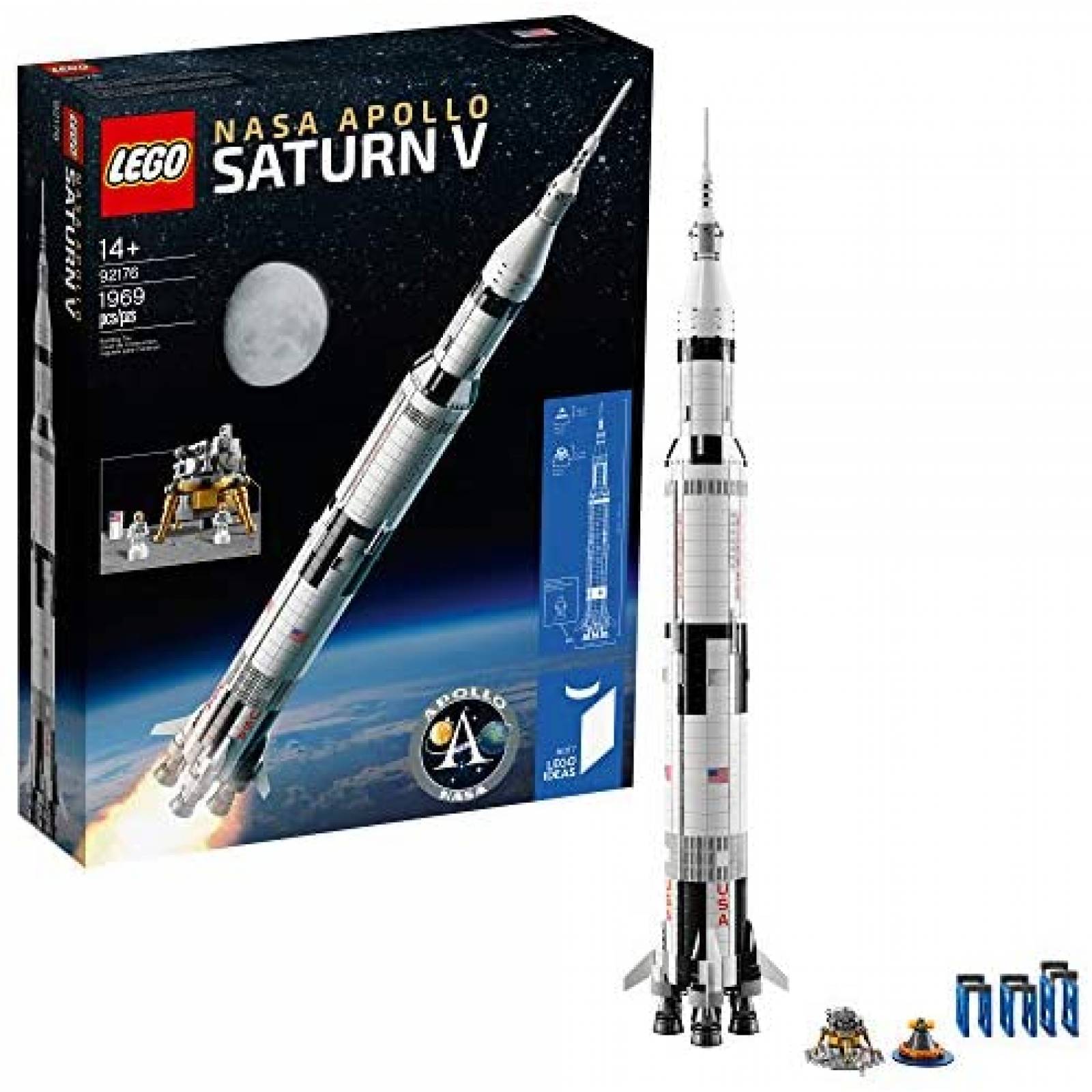 Juguete Armable LEGO NASA Apollo Saturn V 1969 Piezas -Gris 