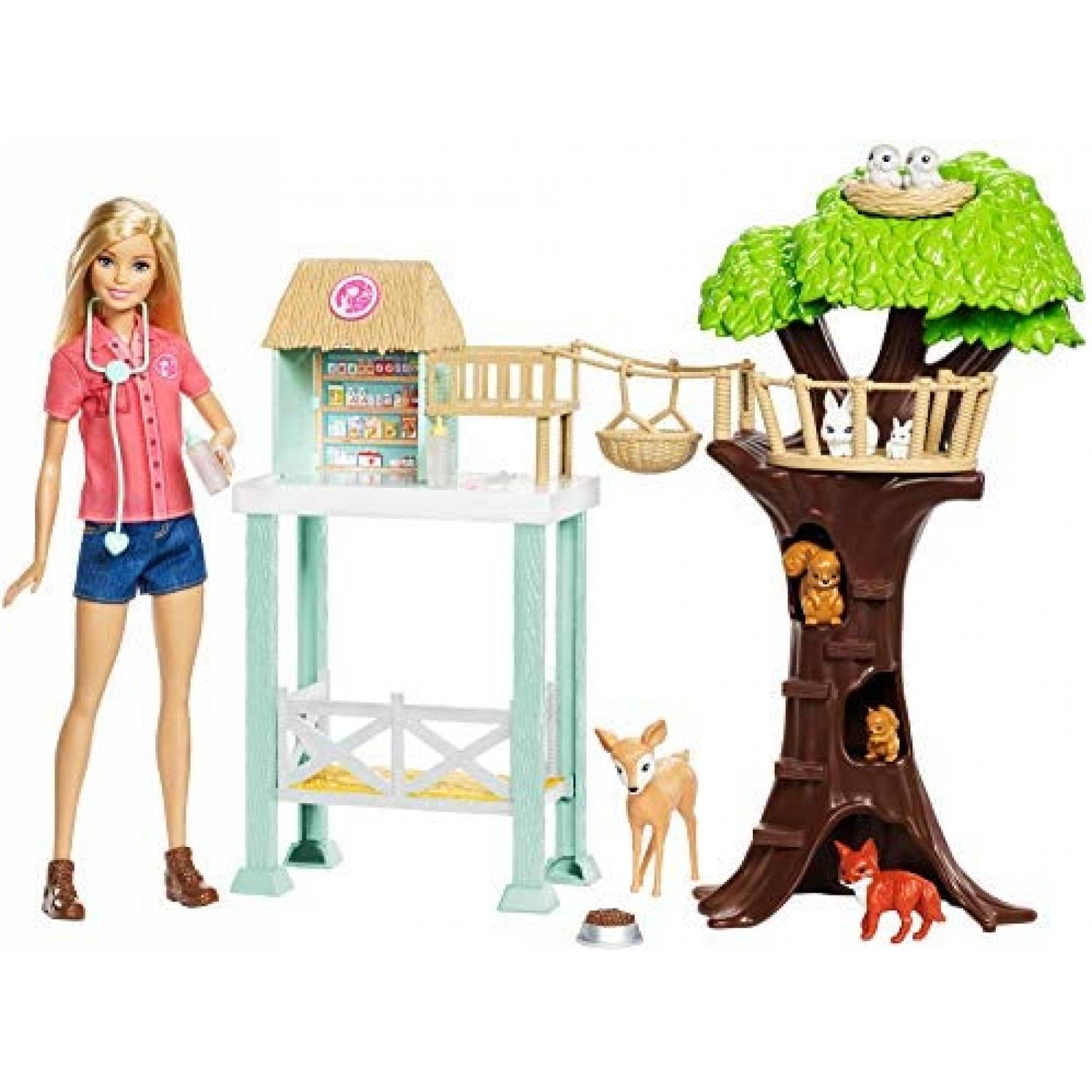 Set de Juegos Barbie Rescate de Animales Cuidar 8 Diferentes 