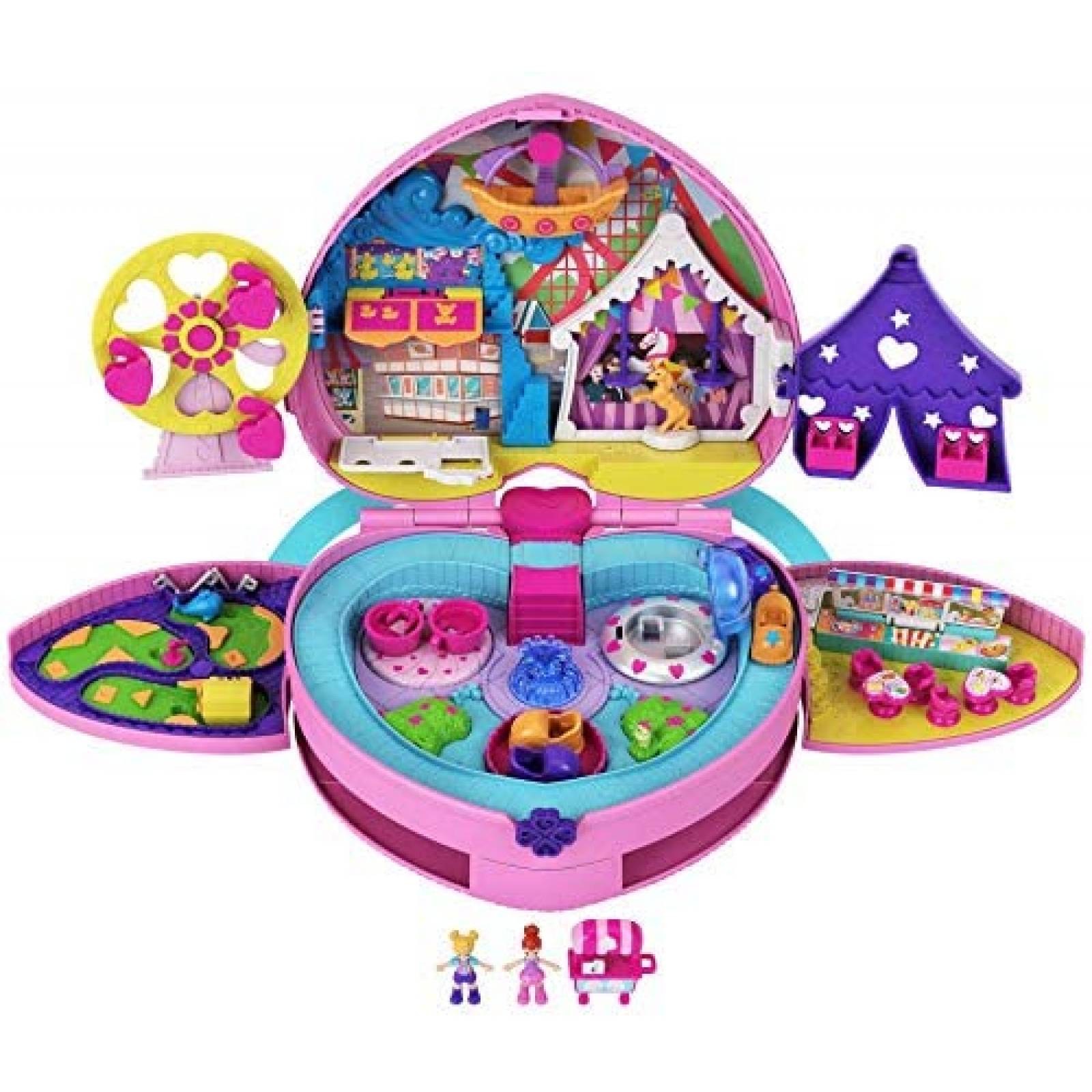 Caja de Juguete Polly Pocket Parque Temático con Muñecas 