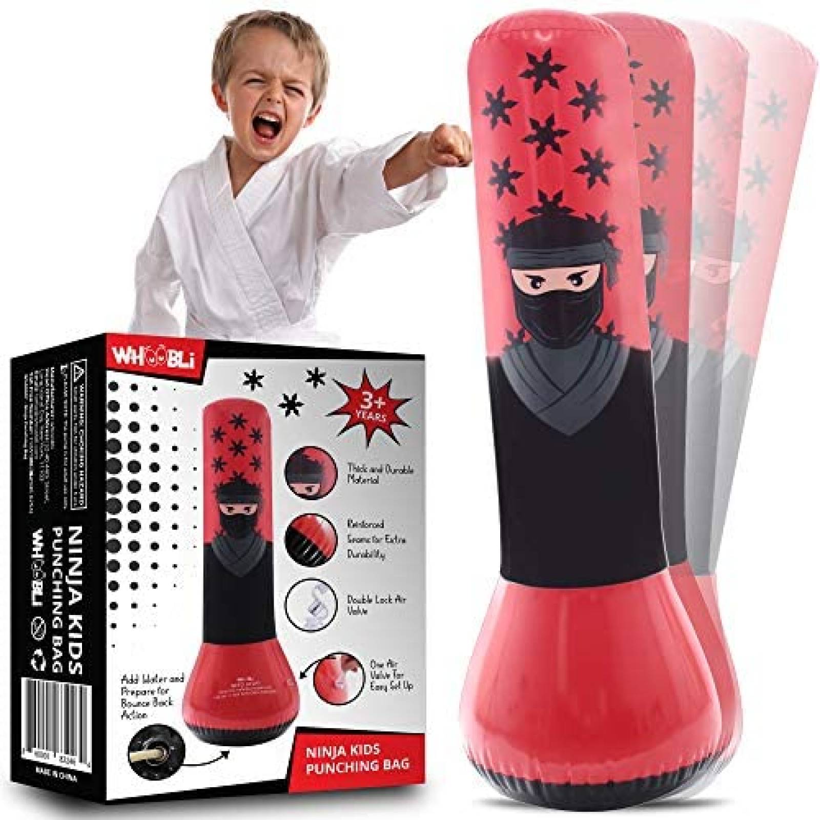Bolsa para Golpear whoobli Inflable de Ninja para Niños 
