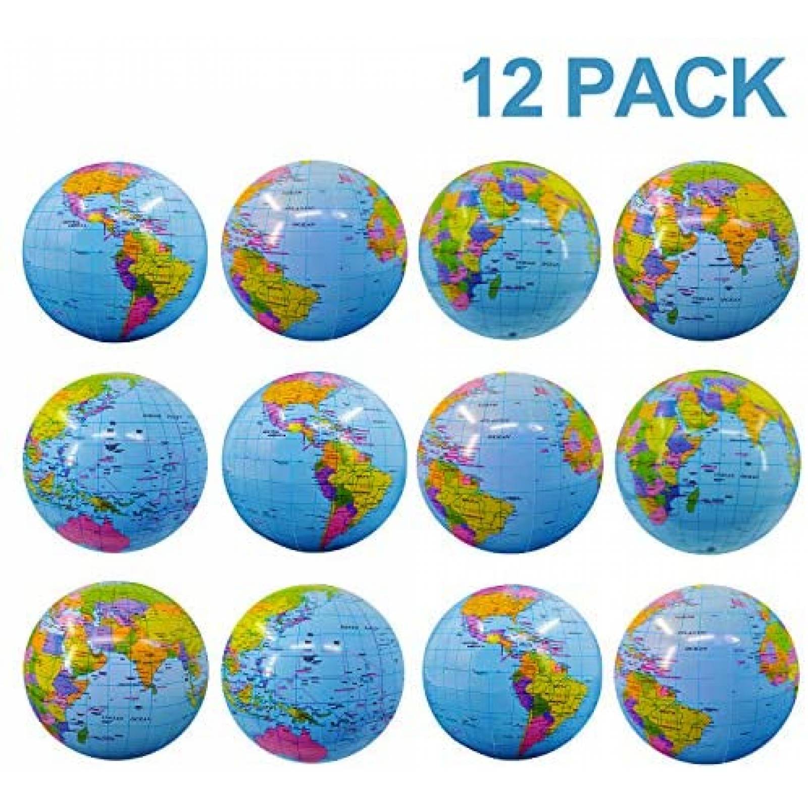 12 Pelotas TURNMEON Diseño del Globo Terráqueo -Azul 