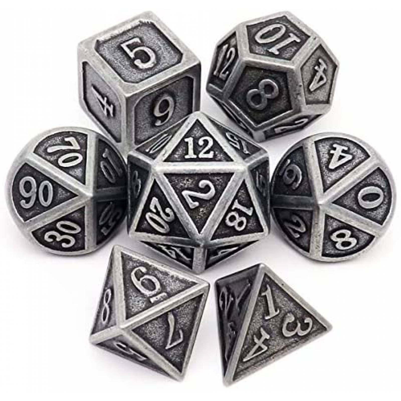 Juego de Dados Haxtec Para Calabozos y Dragones -Metálicos 