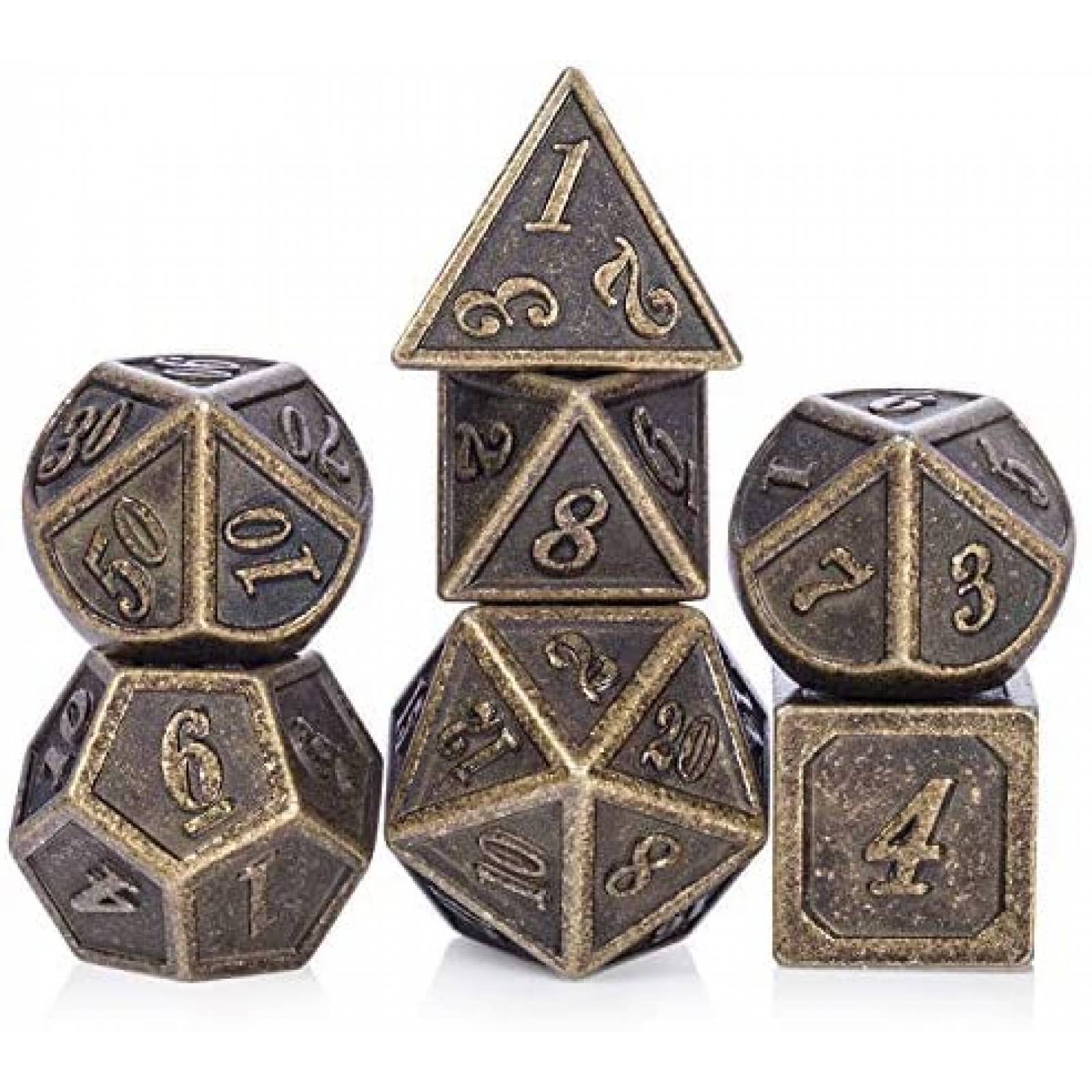 7 Dados DNDND Calabozos y Dragones Hechos de Metal 