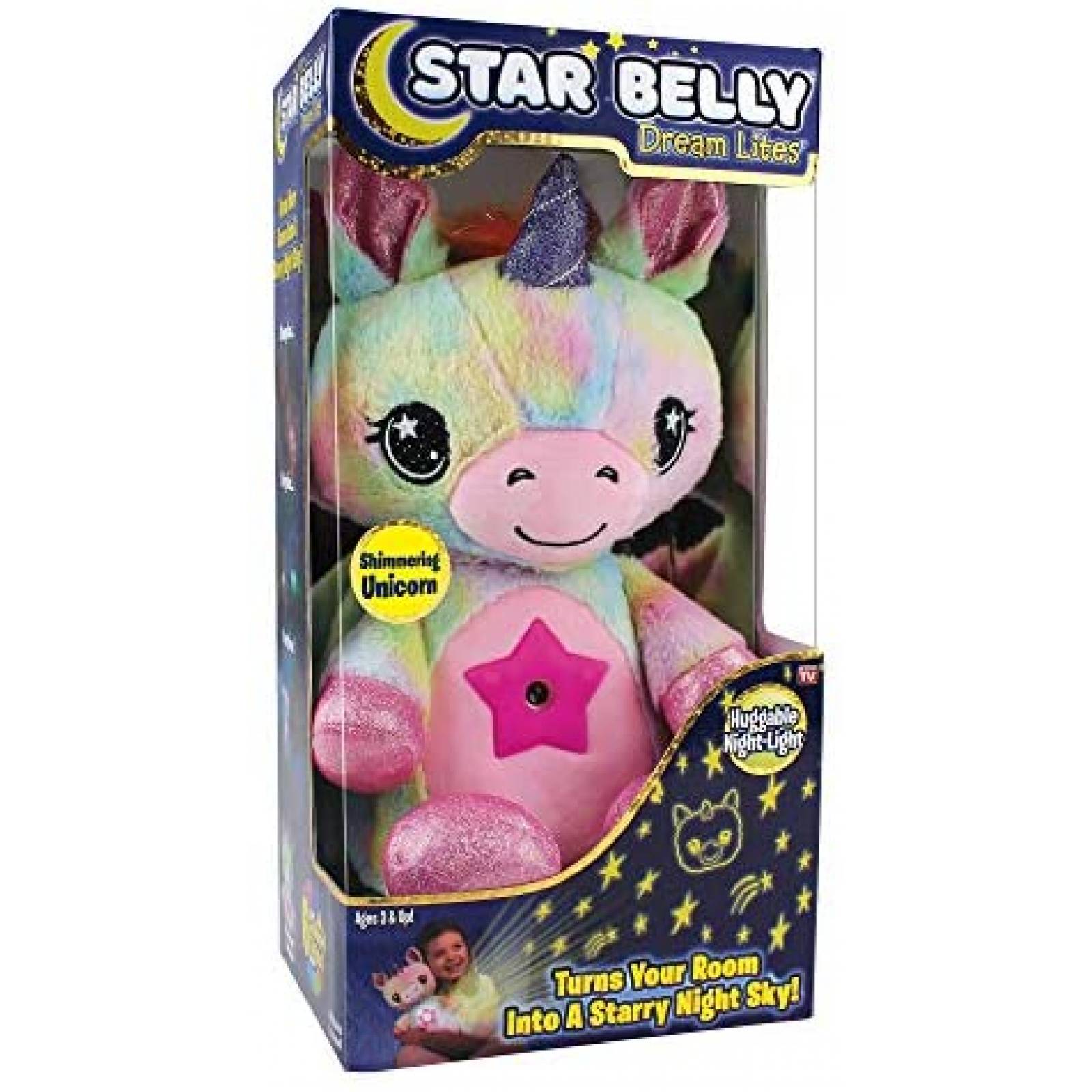 Peluche de Juguete Ontel Unicornio con Proyector de Luces 