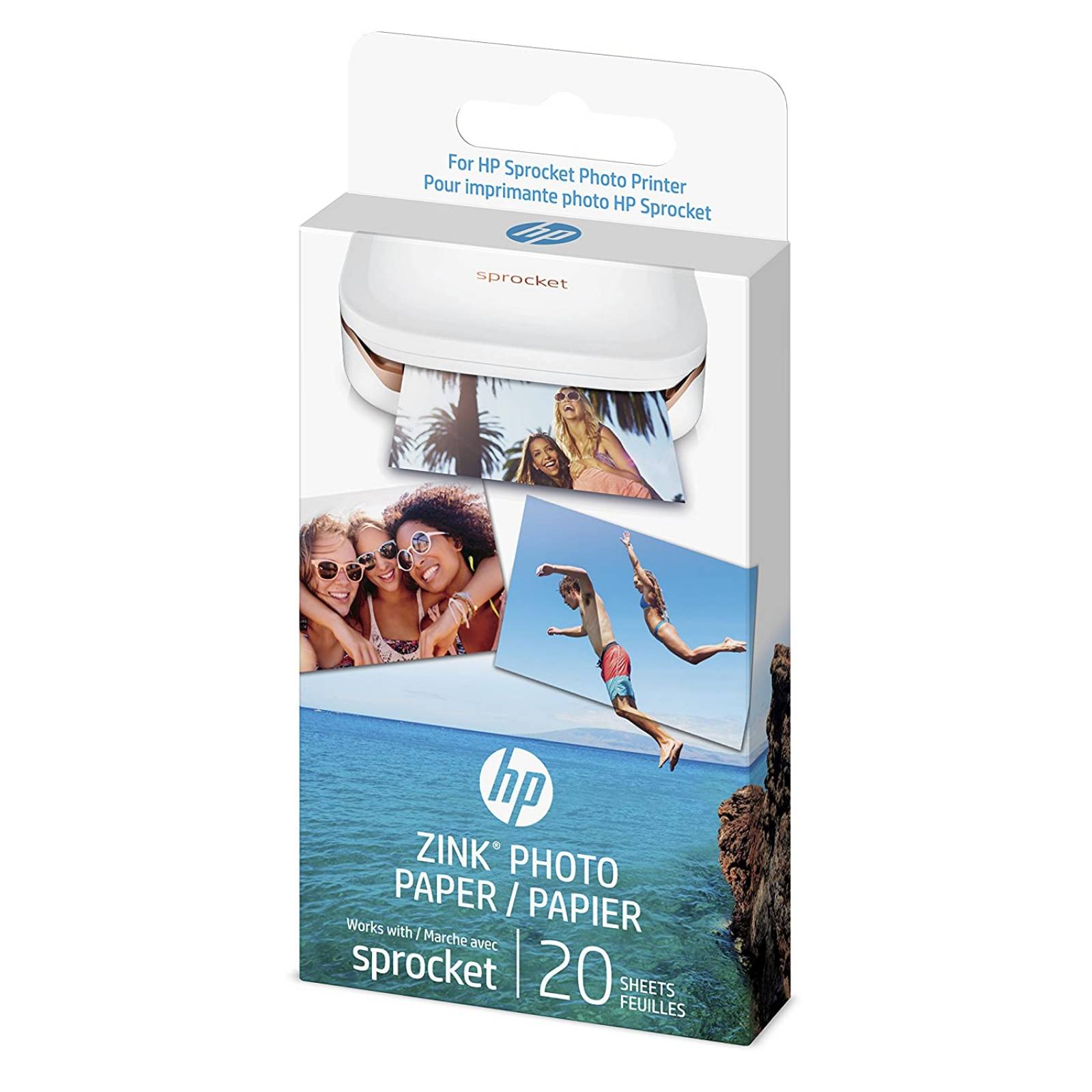 Papel Fotográfico Hp Para Hp Sprocket, 2x3 Pulg. - 20 Hojas 
