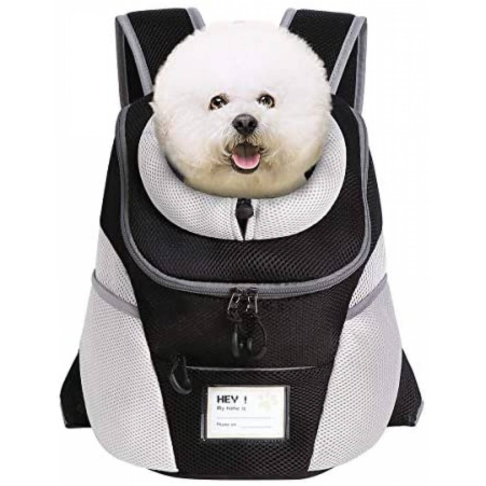 Cangurera para Mascotas ENNEFU 001-gy1 Transpirable -Negro