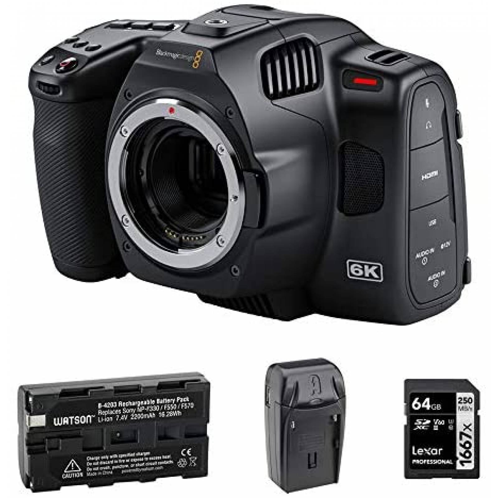 Cámara de Fotografía Blackmagic Design 6K 64GB Pantalla 5" 