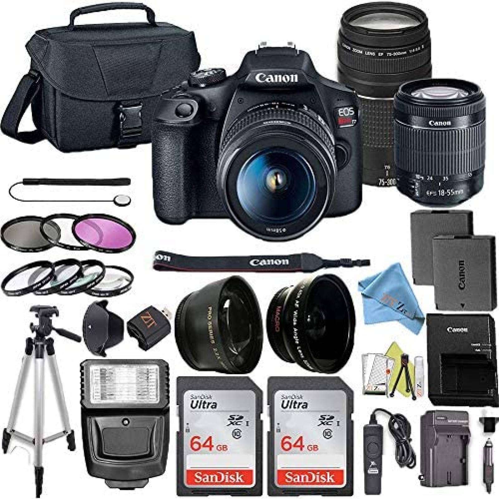 Kit de Fotografía Canon EOS Rebel T7 Cámara + Accesorios
