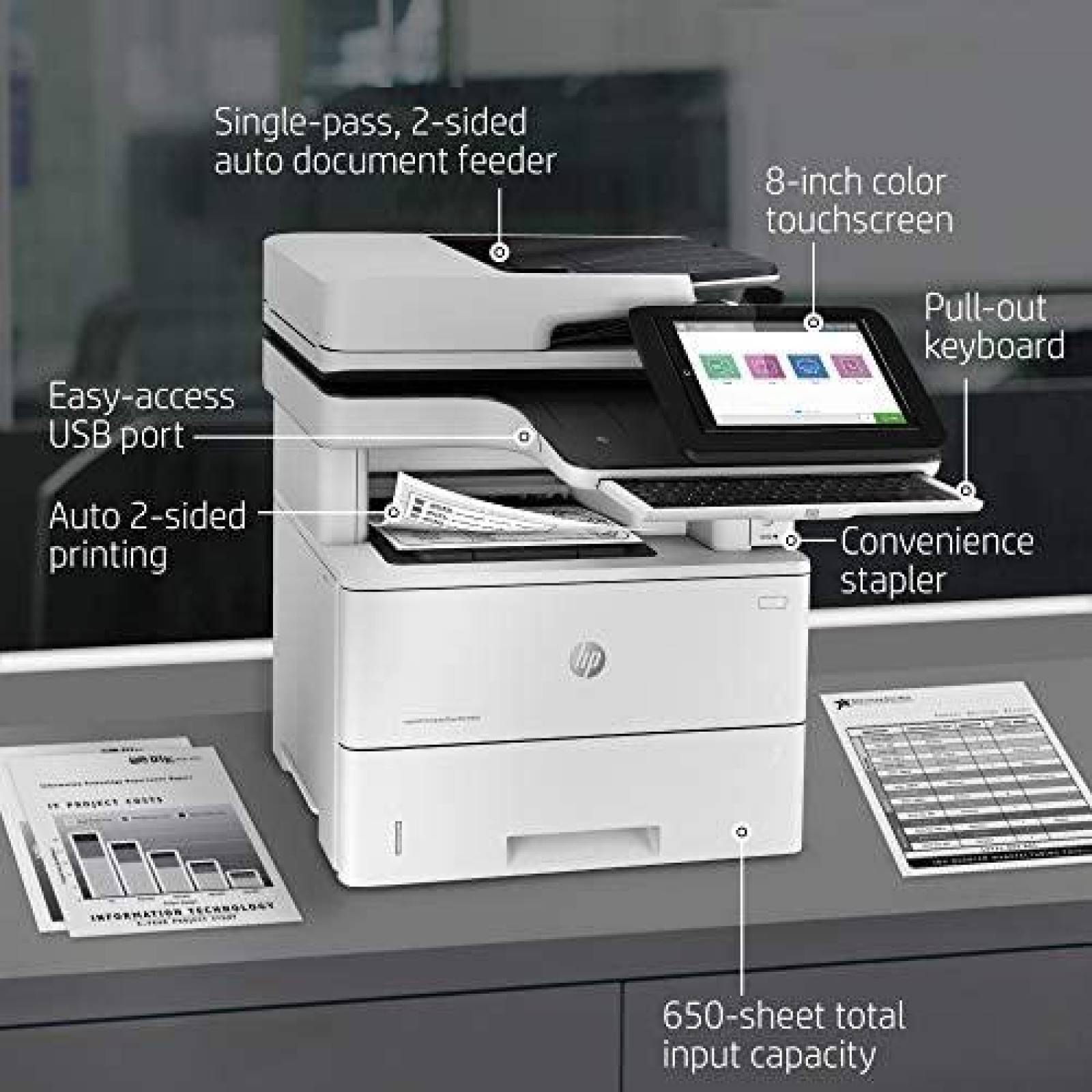 Impresora Laser HP Enterprise Flow MFP M528c con Escaner