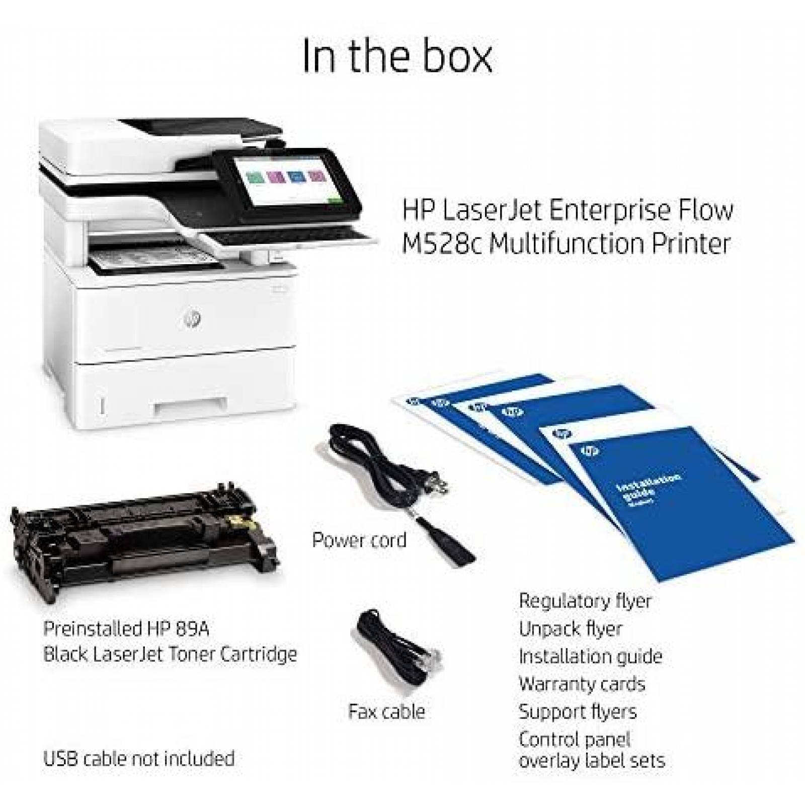 Impresora Laser HP Enterprise Flow MFP M528c con Escaner