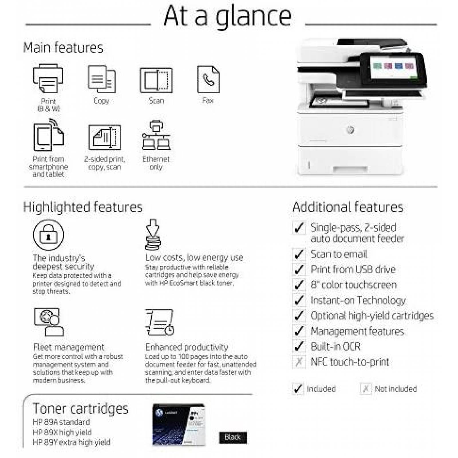 Impresora Laser HP Enterprise Flow MFP M528c con Escaner