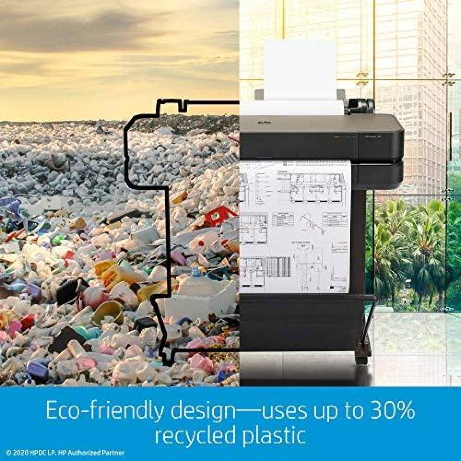 Impresora HP DesignJet T630 Inalambrica 24" -Negro